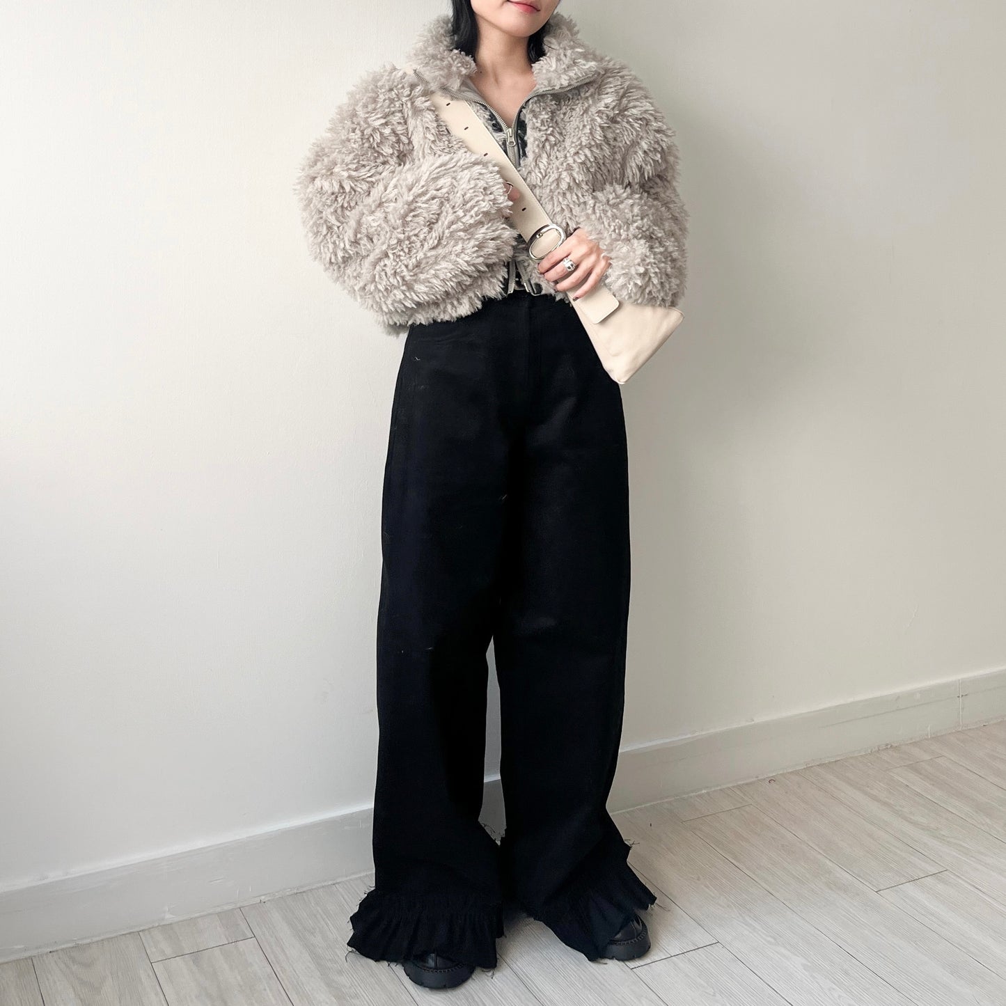 JK34-Double Zip Momo Jacket | Grey | Mocha