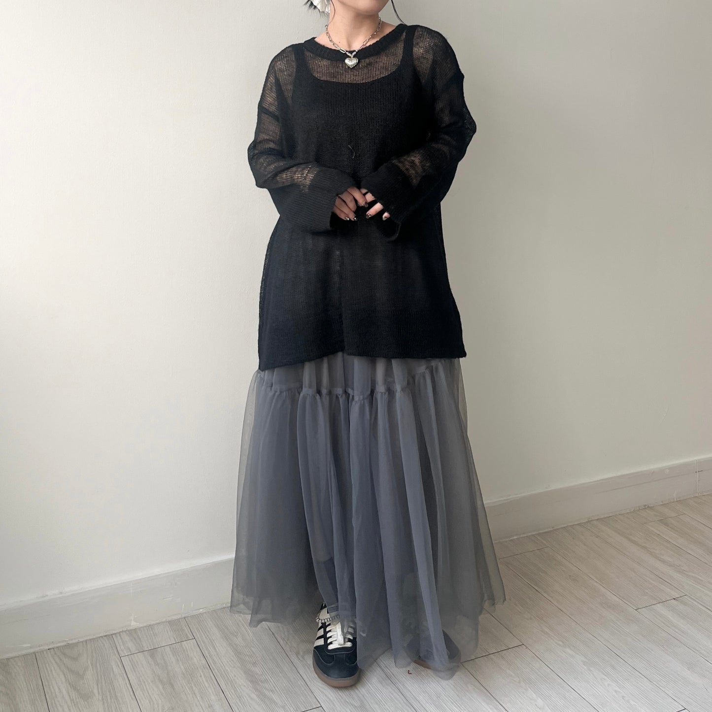 SK99- Variant Tiered Tulle Skirt | Grey
