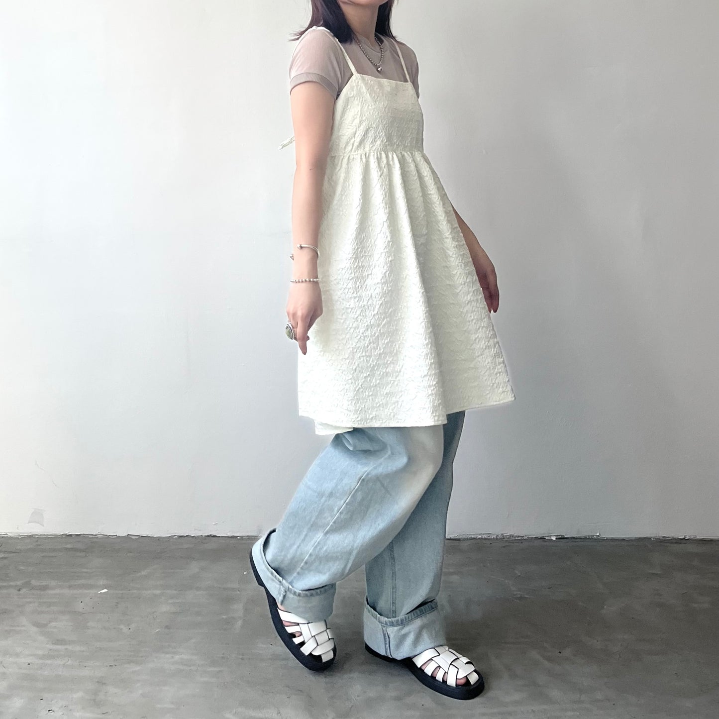 TP171- Fluffy Camisole long Cami | Ivory | Navy | Black