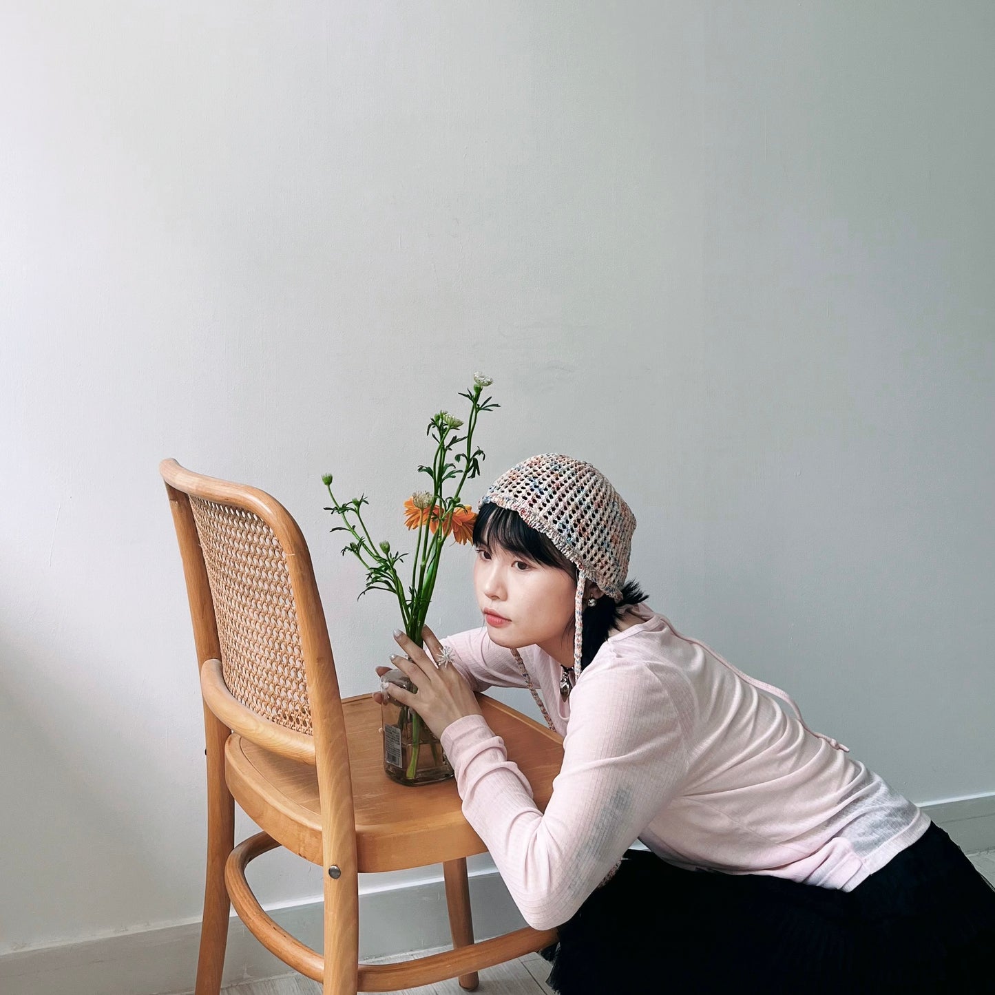 H33- Jellyfish Hat | Beige | Black