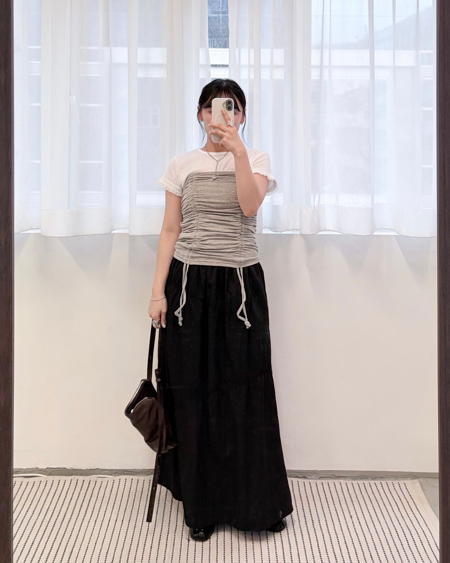 TP813- Drawstring Tube Top | White | Grey | Black