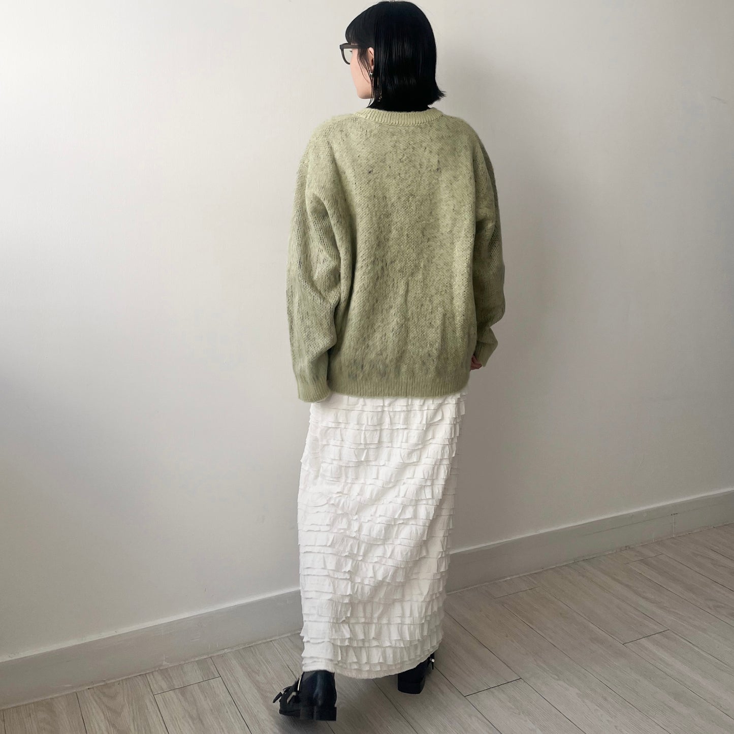 SK104- Tiered Skirt | Ivory | Black
