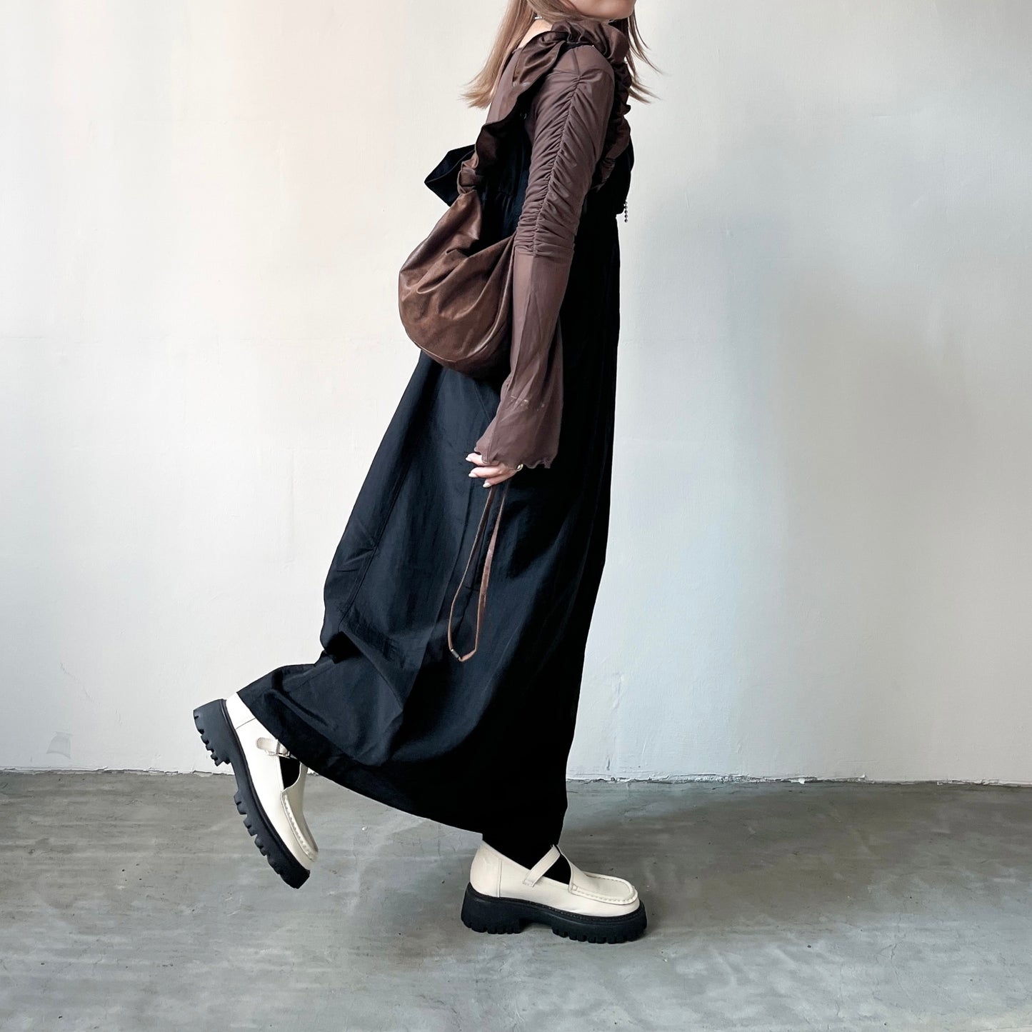 OP51- Drawstring Casual Dress | Black