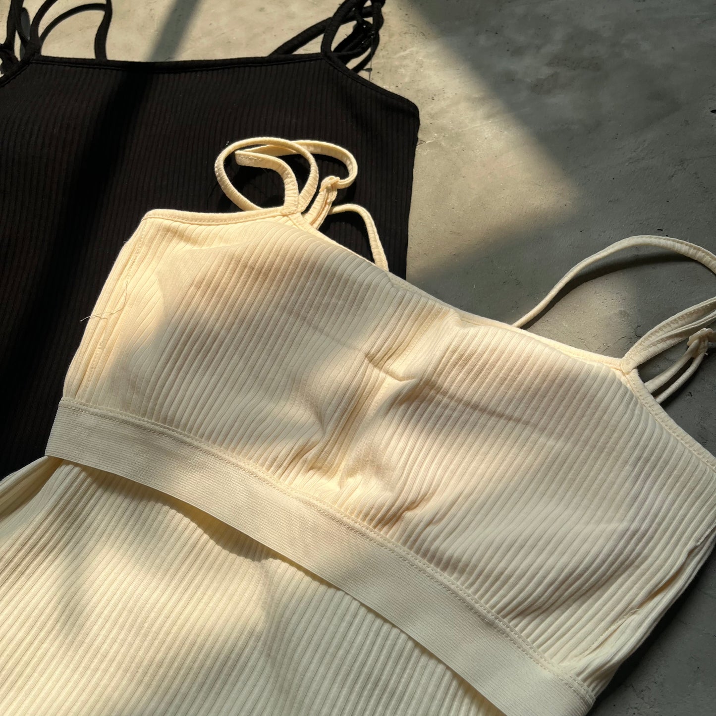 TP159- Double String Camisole| Ivory | Black