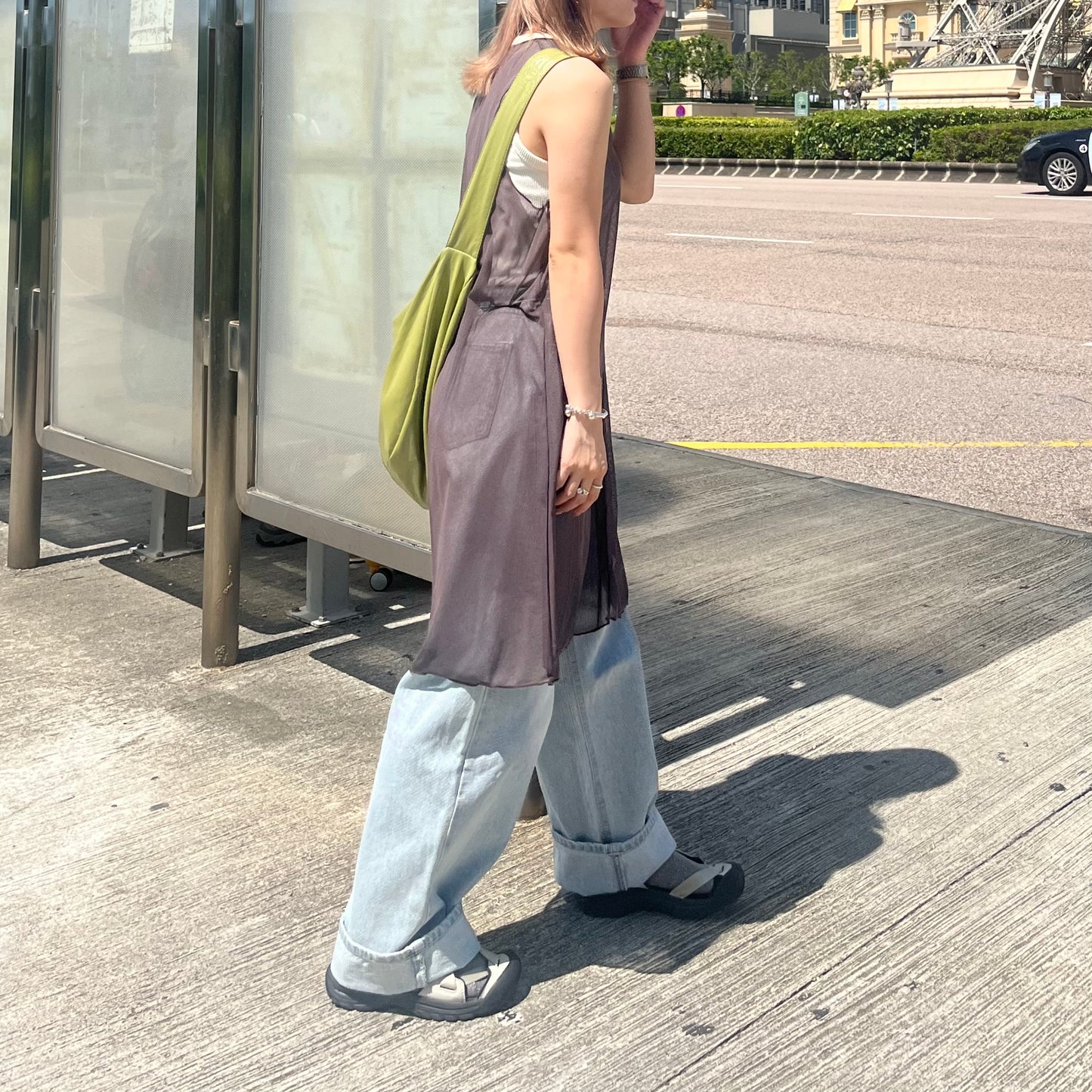 OP31- See-through Vest One Piece | Khaki | Brown | Black