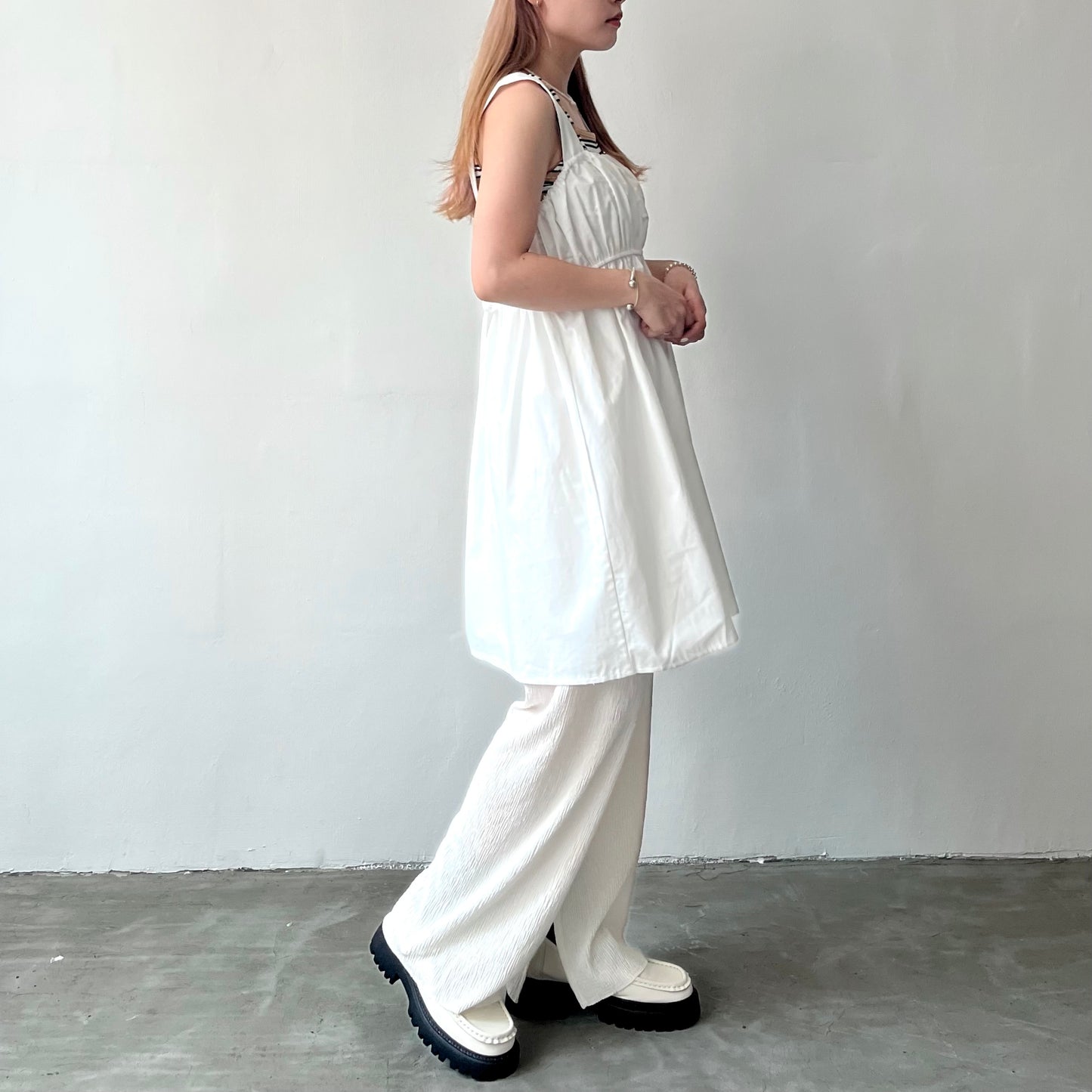 OP34- Thick Shoulder Straps Dress | White | Black