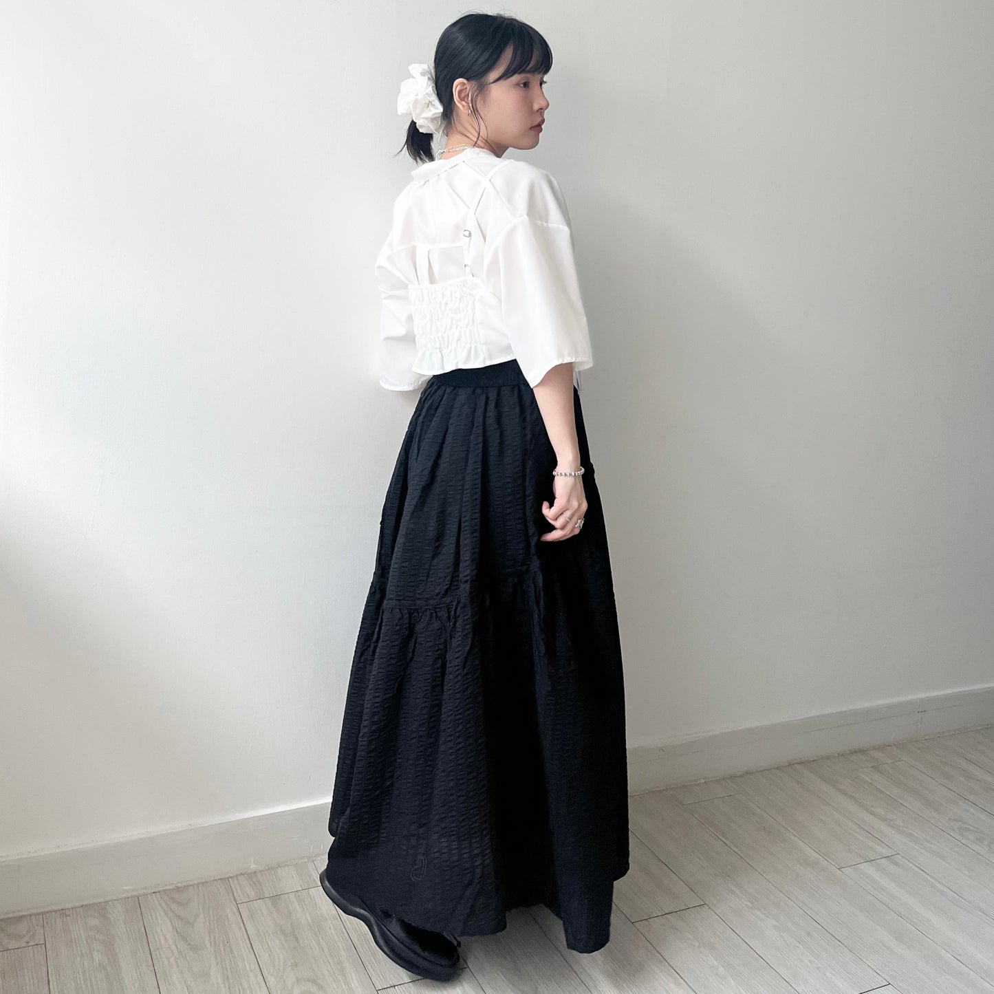 SK123- Flared Skirt | Ivory | Blue | Black