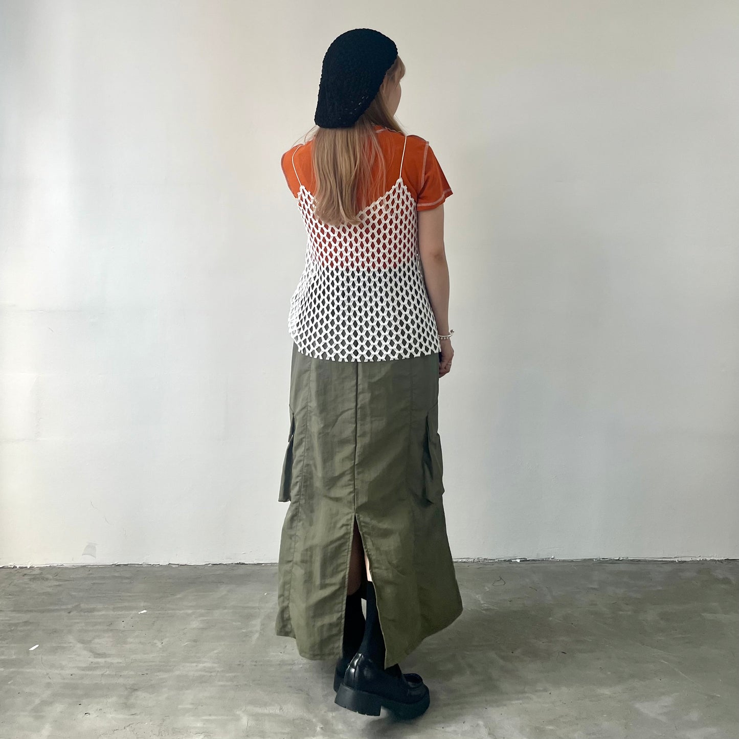 TP168- Big Knitted Vest | White | Khaki