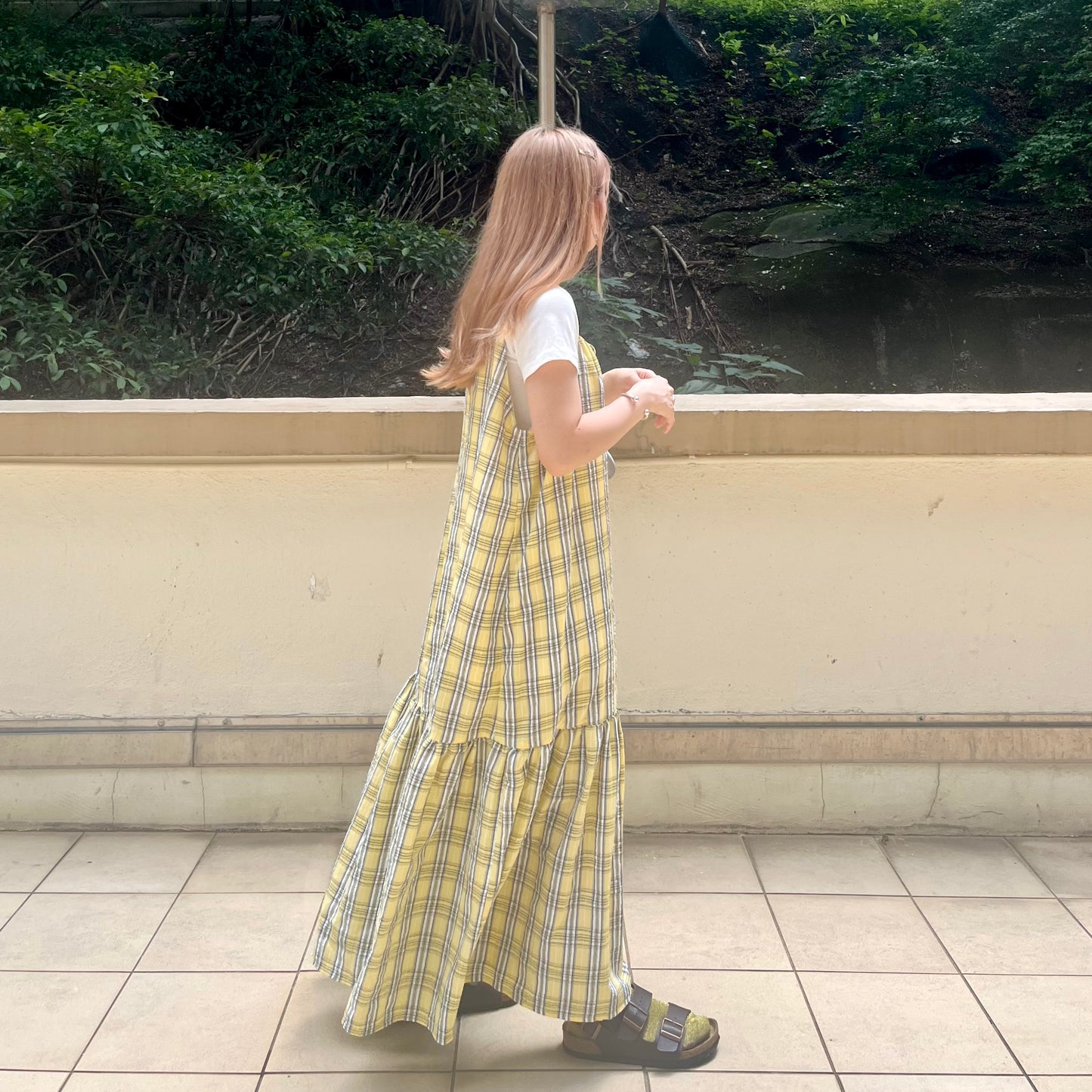 OP28- 2 Way Checked Dress | Yellow | Blue