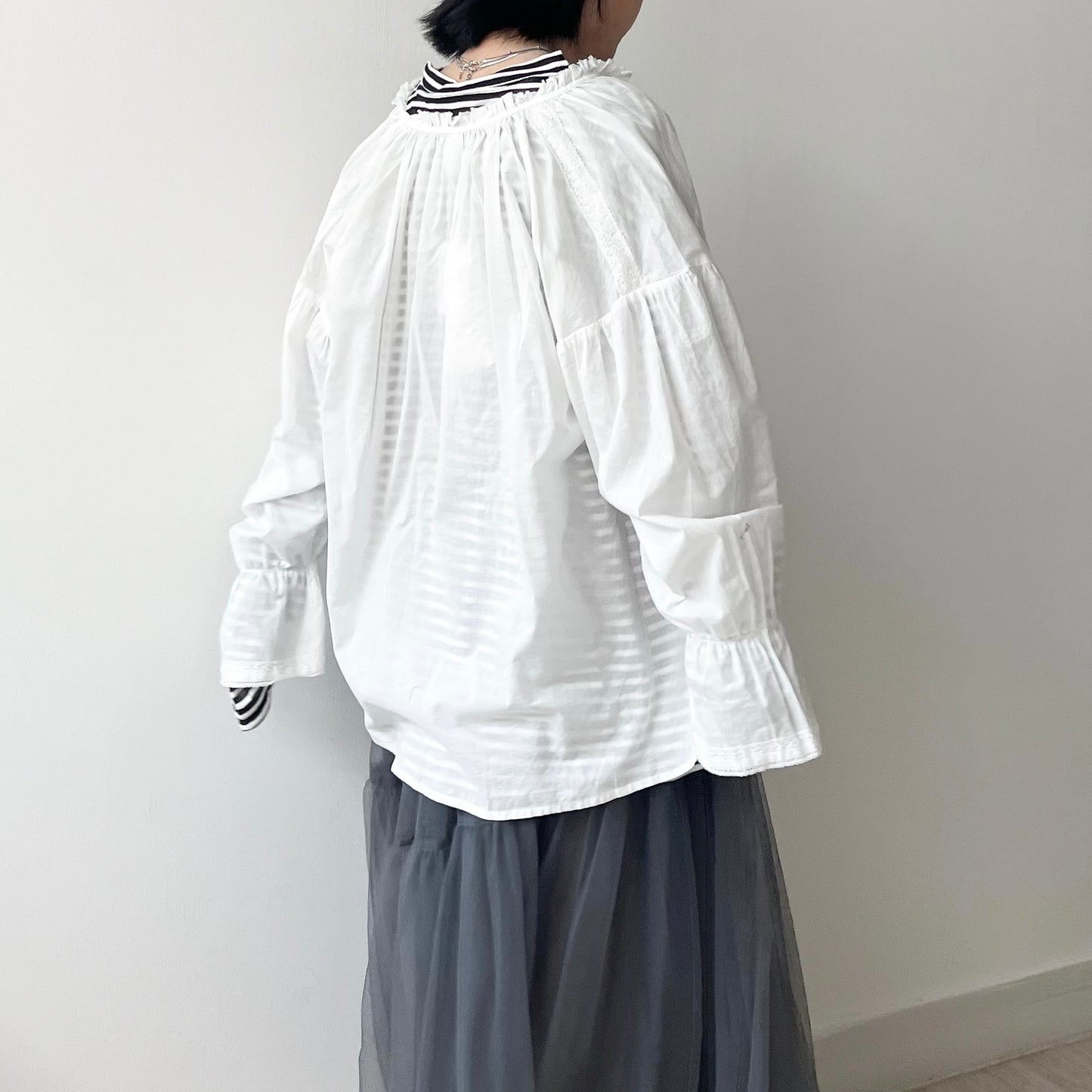 TP461- Ribbon Blouse | White | Green | Navy | Black
