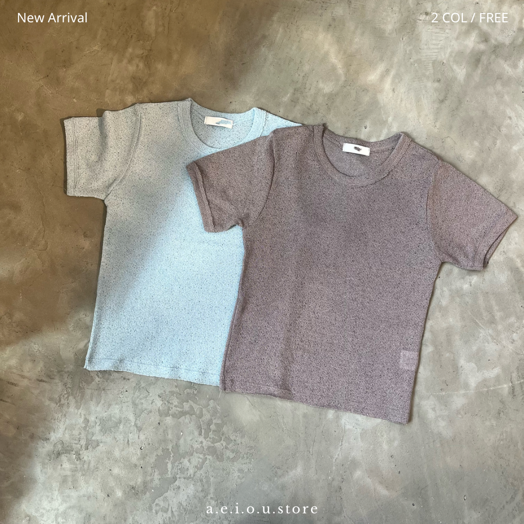 🇰🇷連線新品 TP177- Texture Tee | Blue | Brown