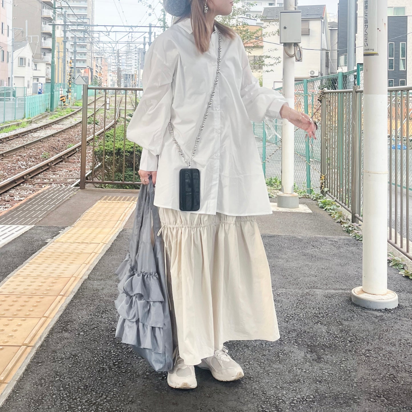 SK46- Ribbon Drawstring Skirt | Ivory | Khaki | Black