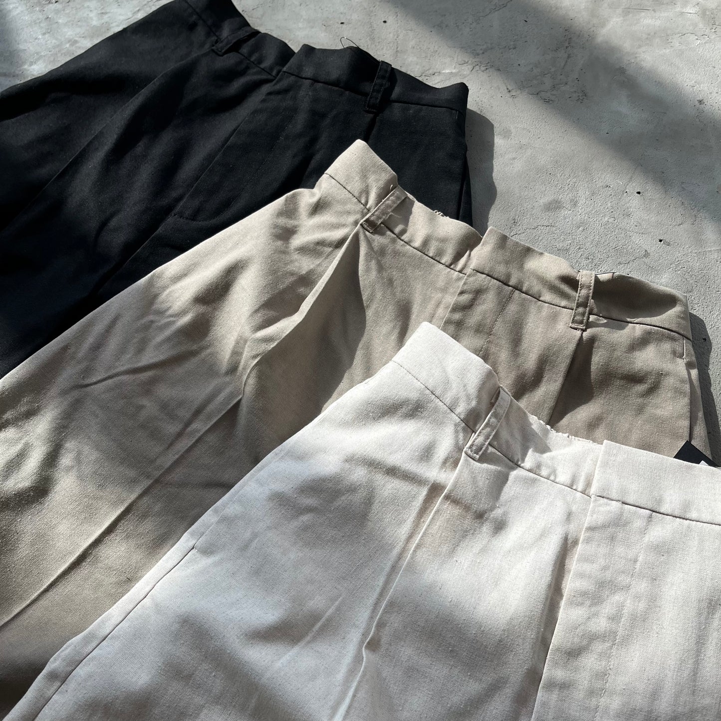 PT29- Short Linen Pants | Ivory | Beige | Black