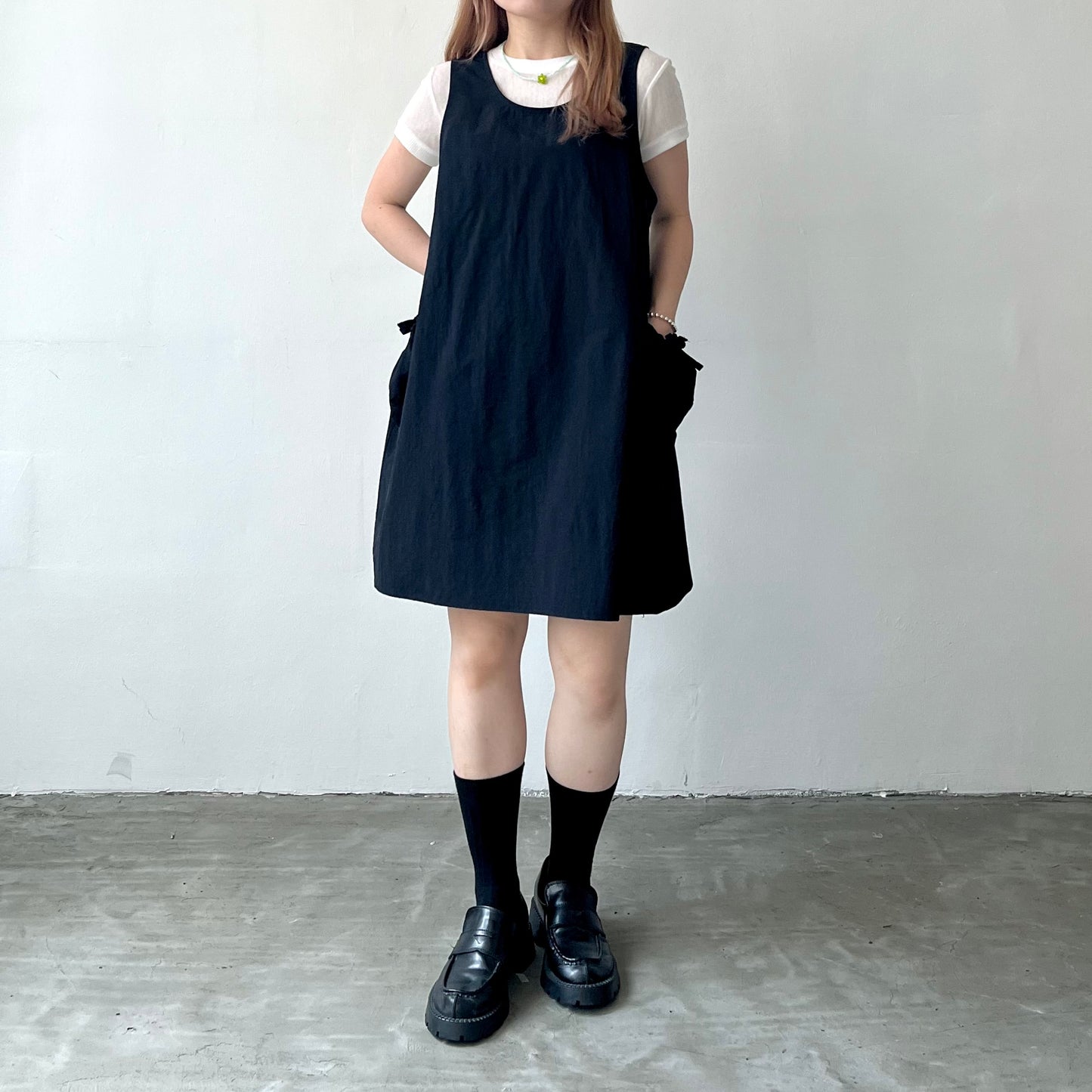 OP32- Short U Shape Mini Dress | White | Black