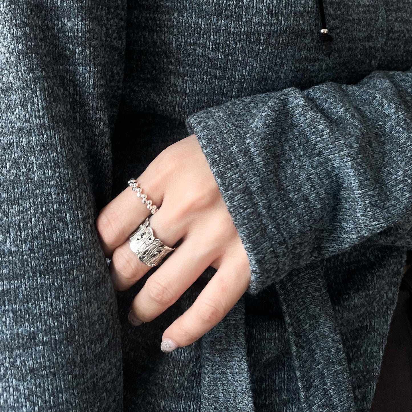 AC192- S925 Basic Dot Dot Ring #11 / # 13 / # 15
