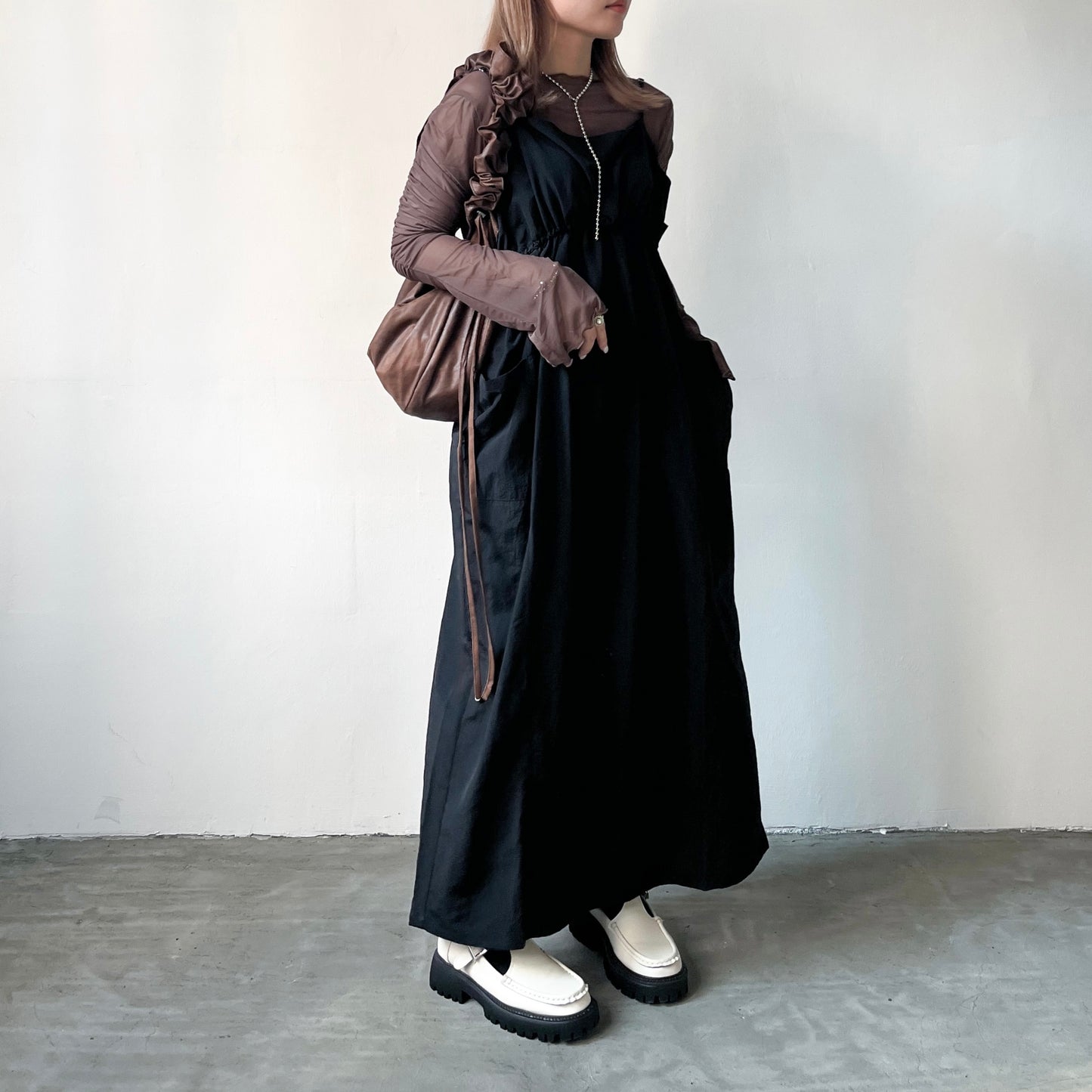 OP51- Drawstring Casual Dress | Black