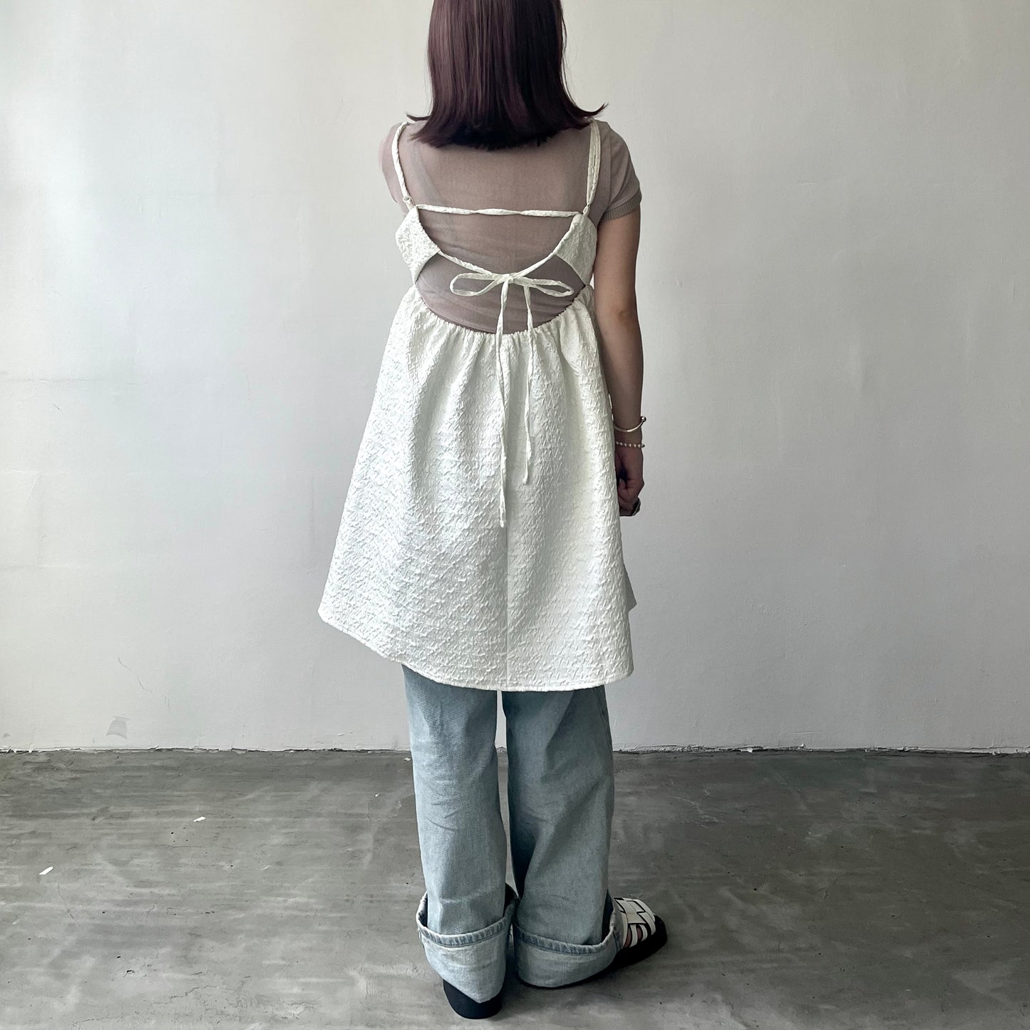 TP171- Fluffy Camisole long Cami | Ivory | Navy | Black