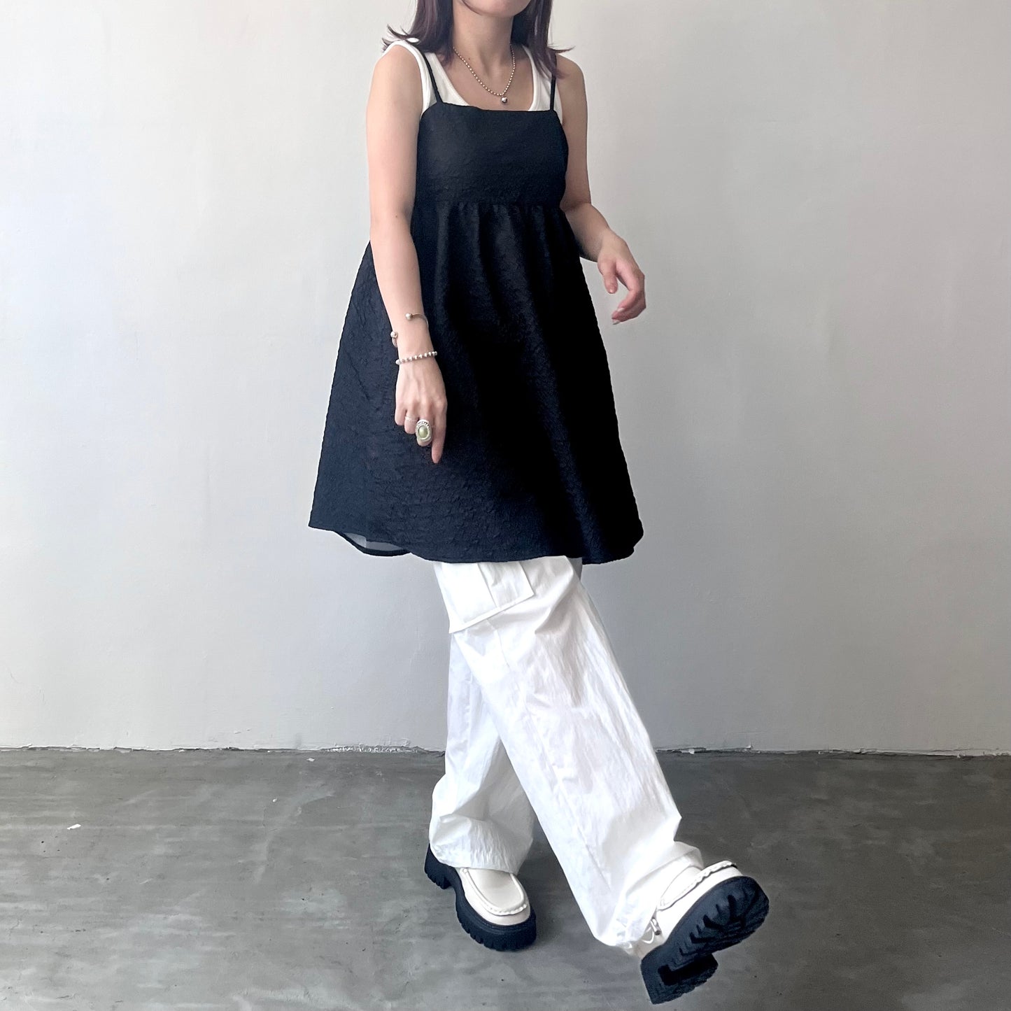 TP171- Fluffy Camisole long Cami | Ivory | Navy | Black