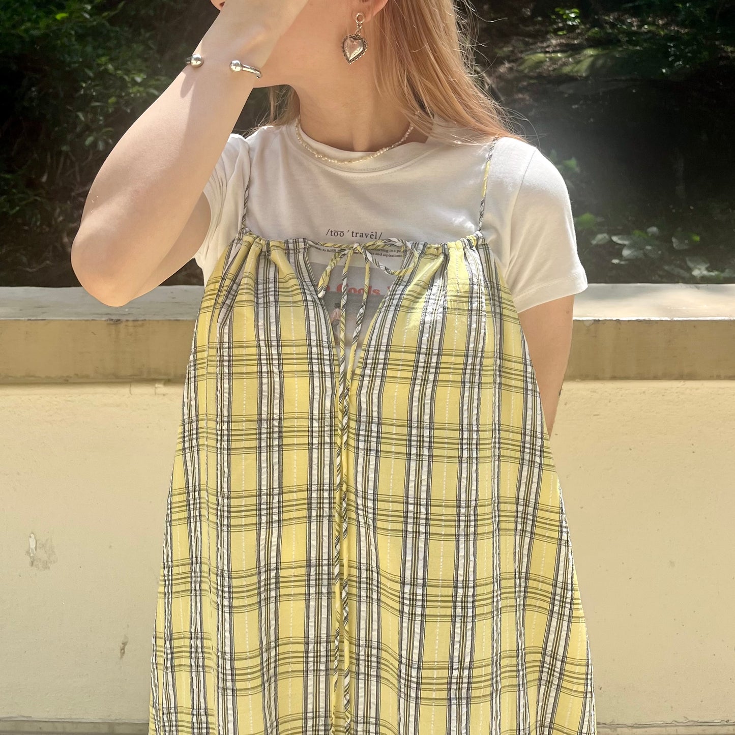 OP28- 2 Way Checked Dress | Yellow | Blue