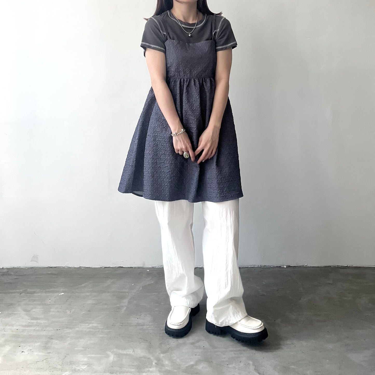 TP171- Fluffy Camisole long Cami | Ivory | Navy | Black