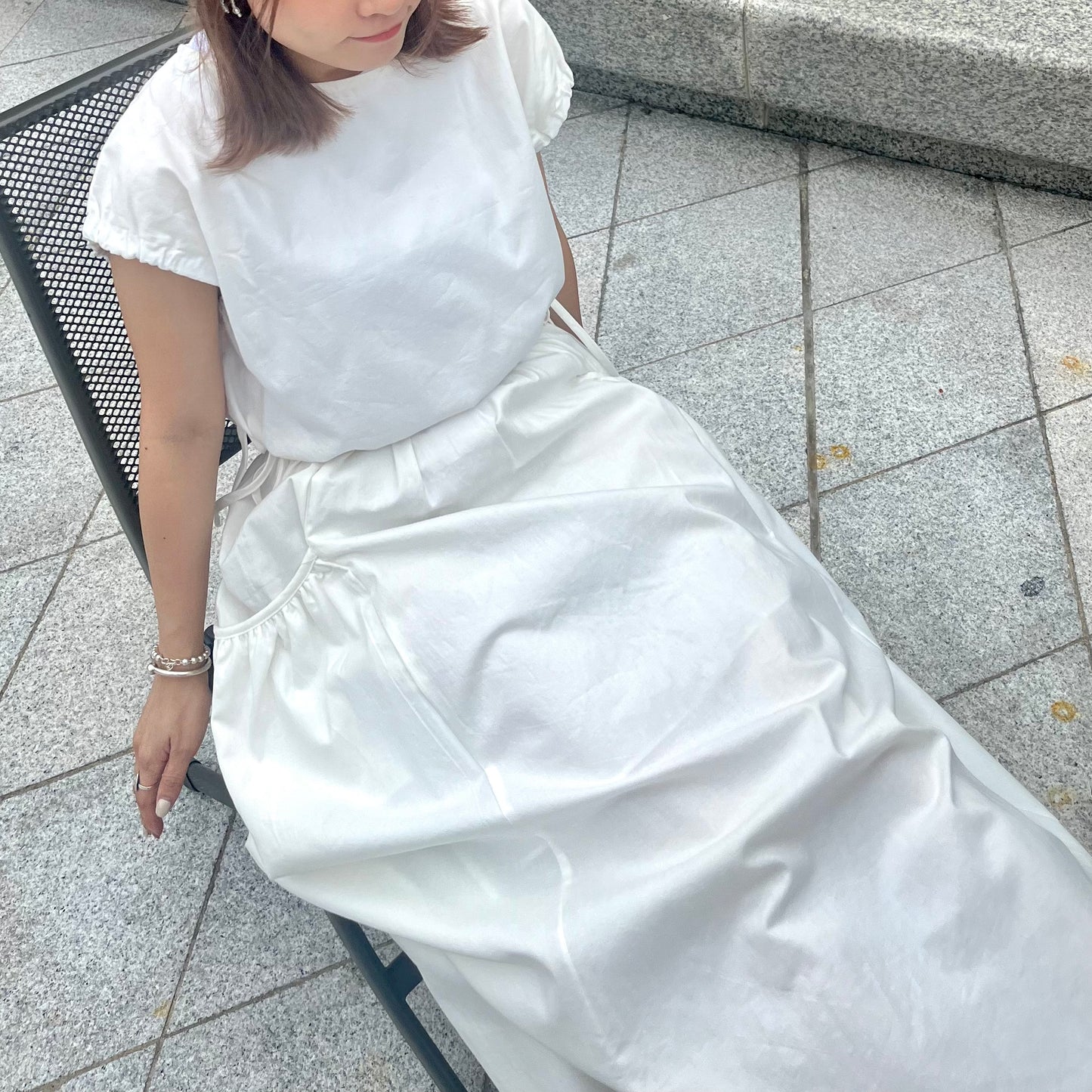 🇰🇷連線新品 SK36- Bobble Pocket Dress | White | Black