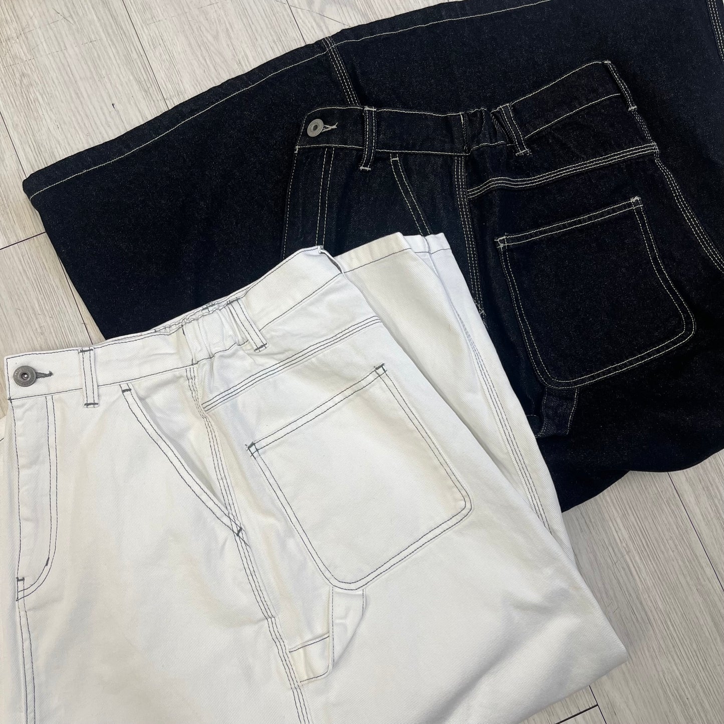SK102- A-Line Denim Skirt | White ( S / M )