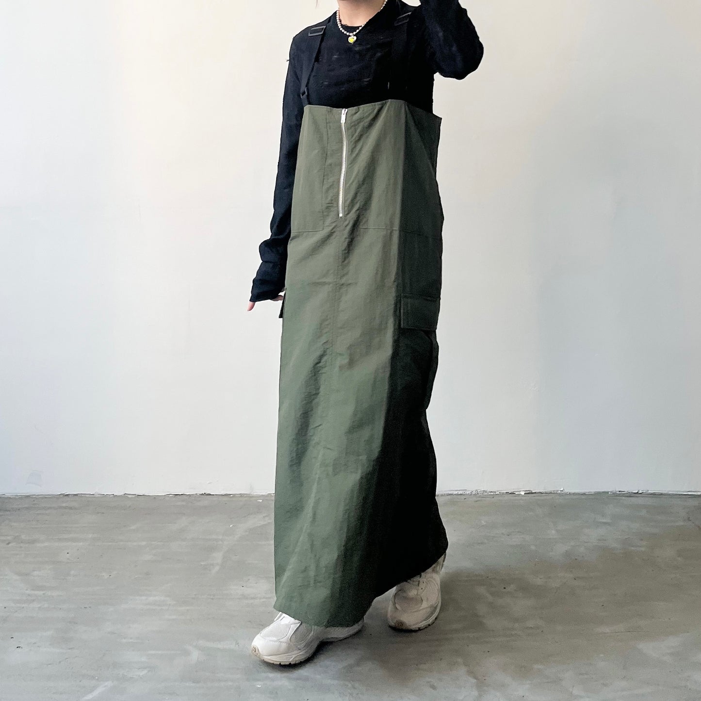 SK43- Khaki Jumper Skirt