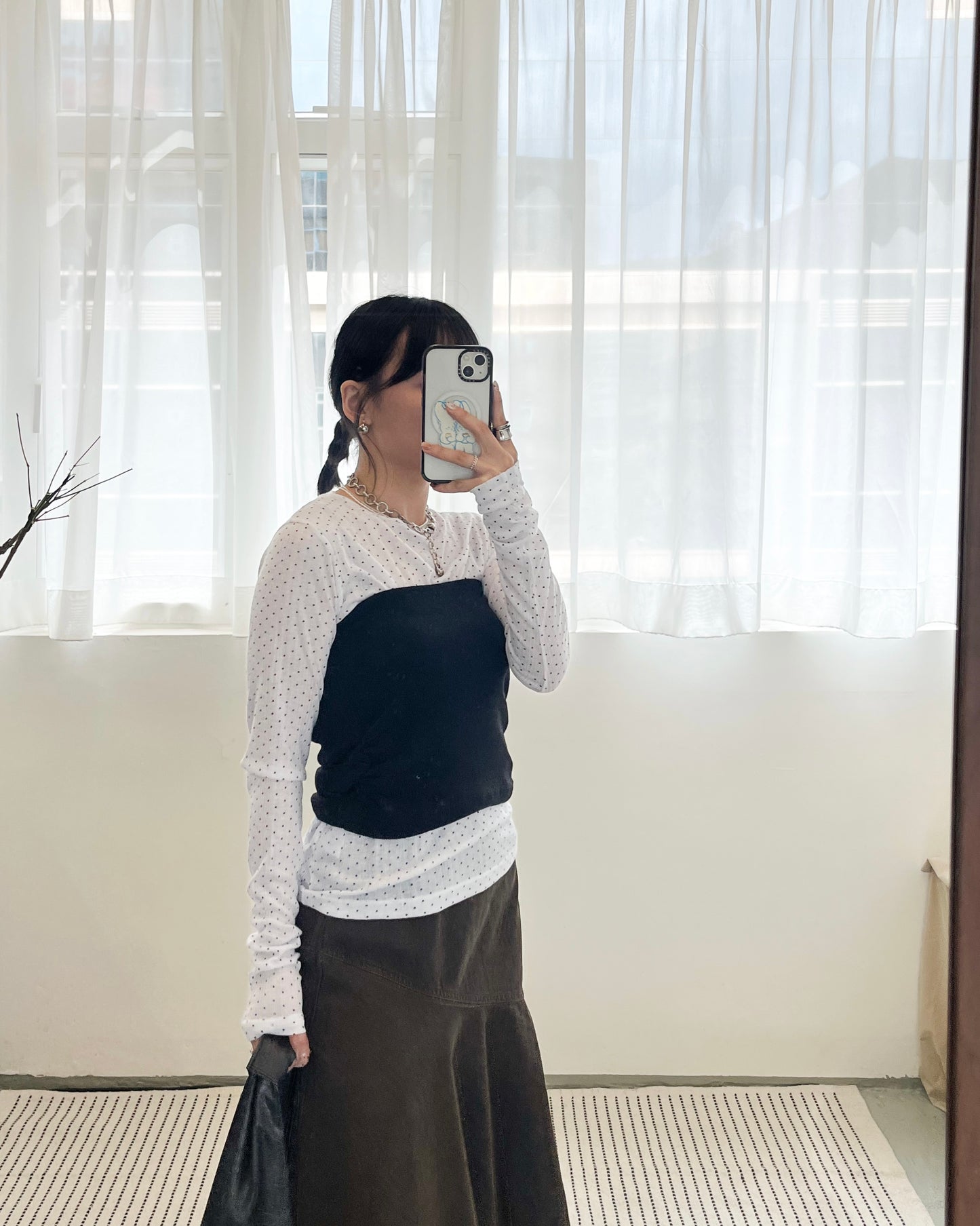 TP672- Small Dot Top | White | Black