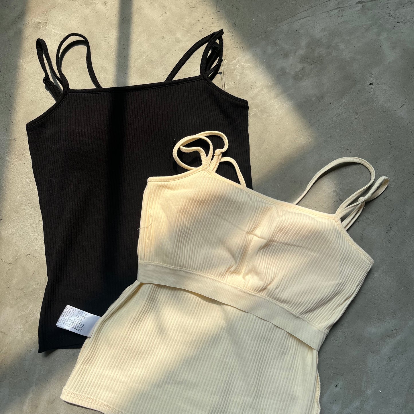 TP159- Double String Camisole| Ivory | Black