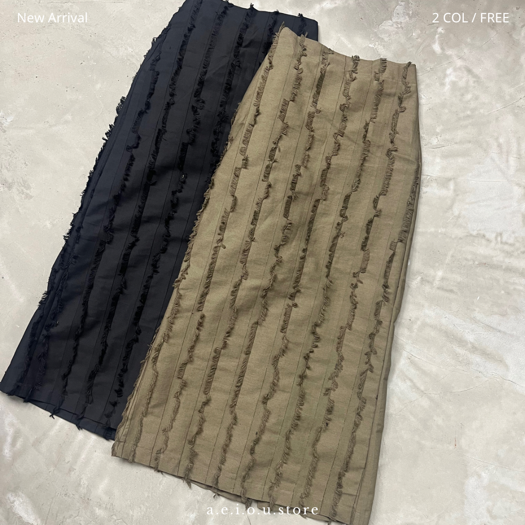 SK40- Stripe Soso Skirt | Khaki | Black
