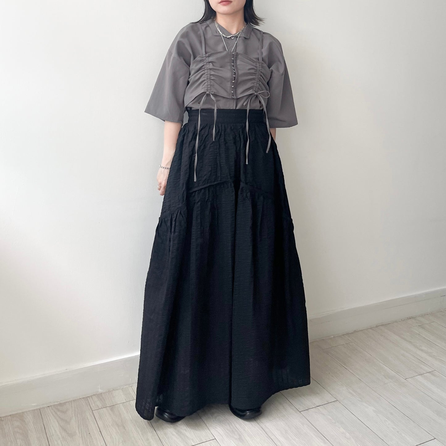 SK123- Flared Skirt | Ivory | Blue | Black