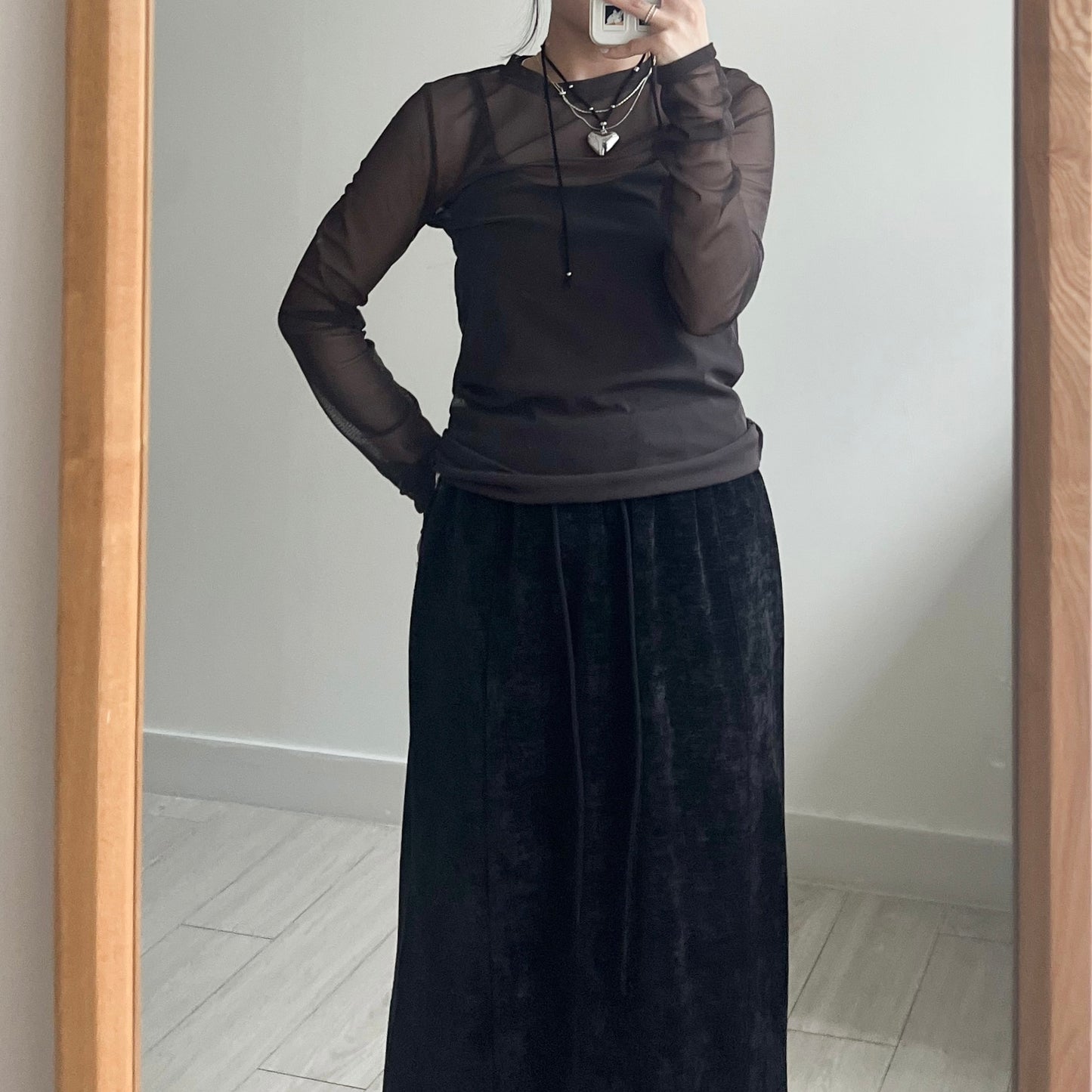 TP452- See through Top | Pink | Grey | Brown | Black