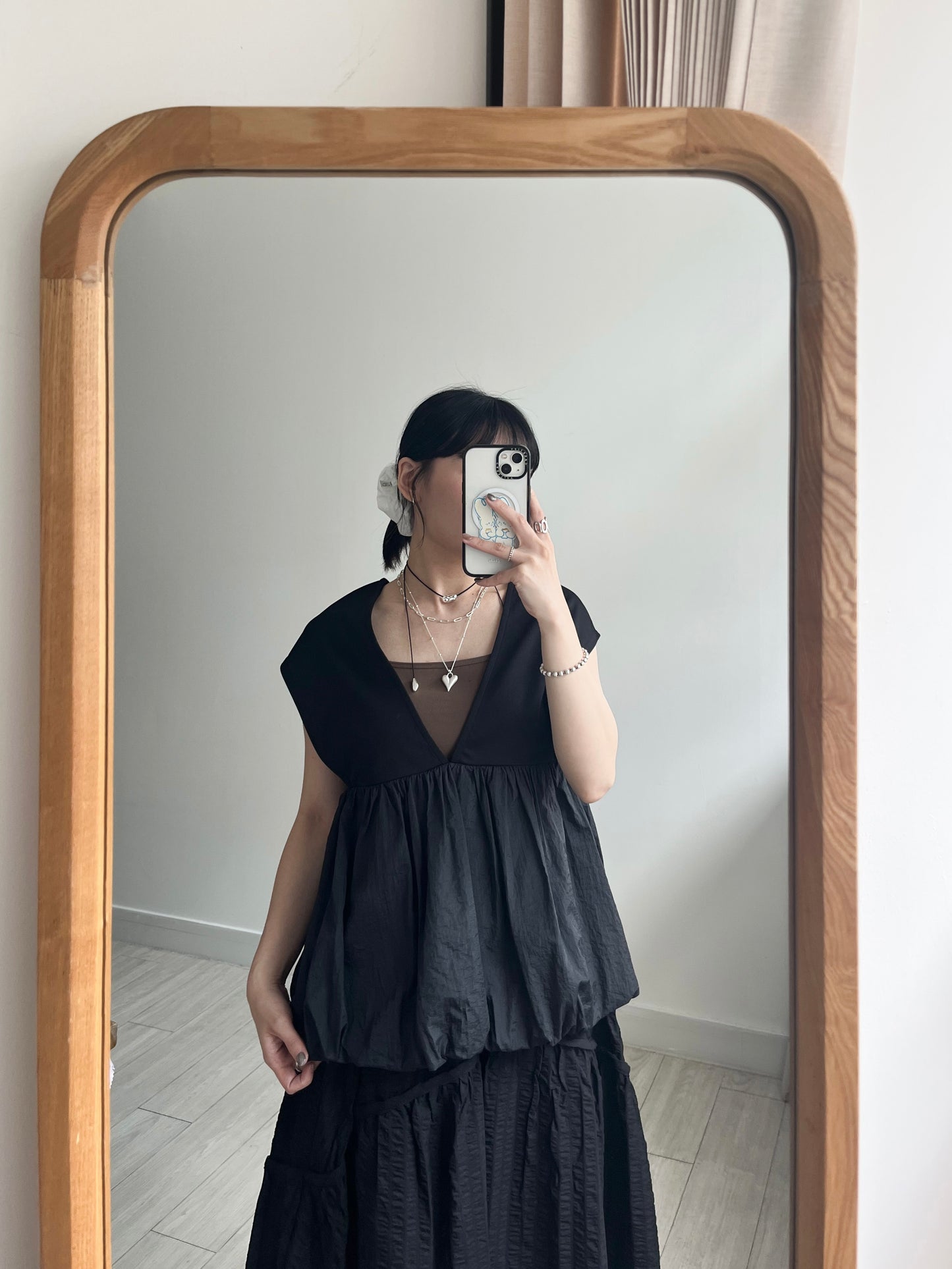 TP633- Balloon Vest Top | Ivory | Charcoal | Black