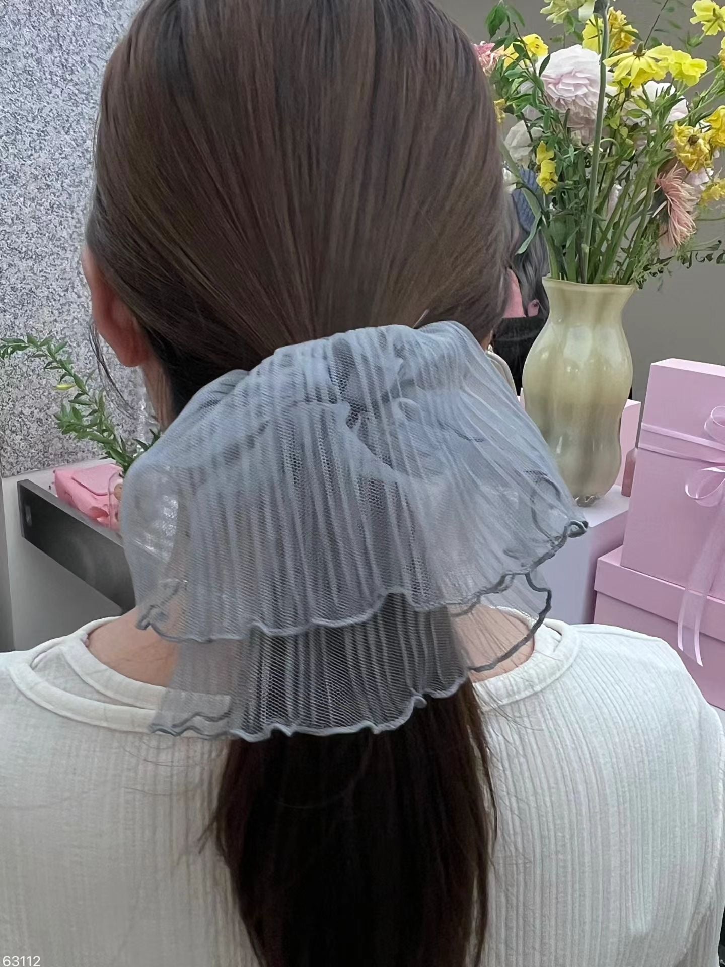 2 way 網紗袖口髮圈 - White | Cream | Blue | Grey | Black