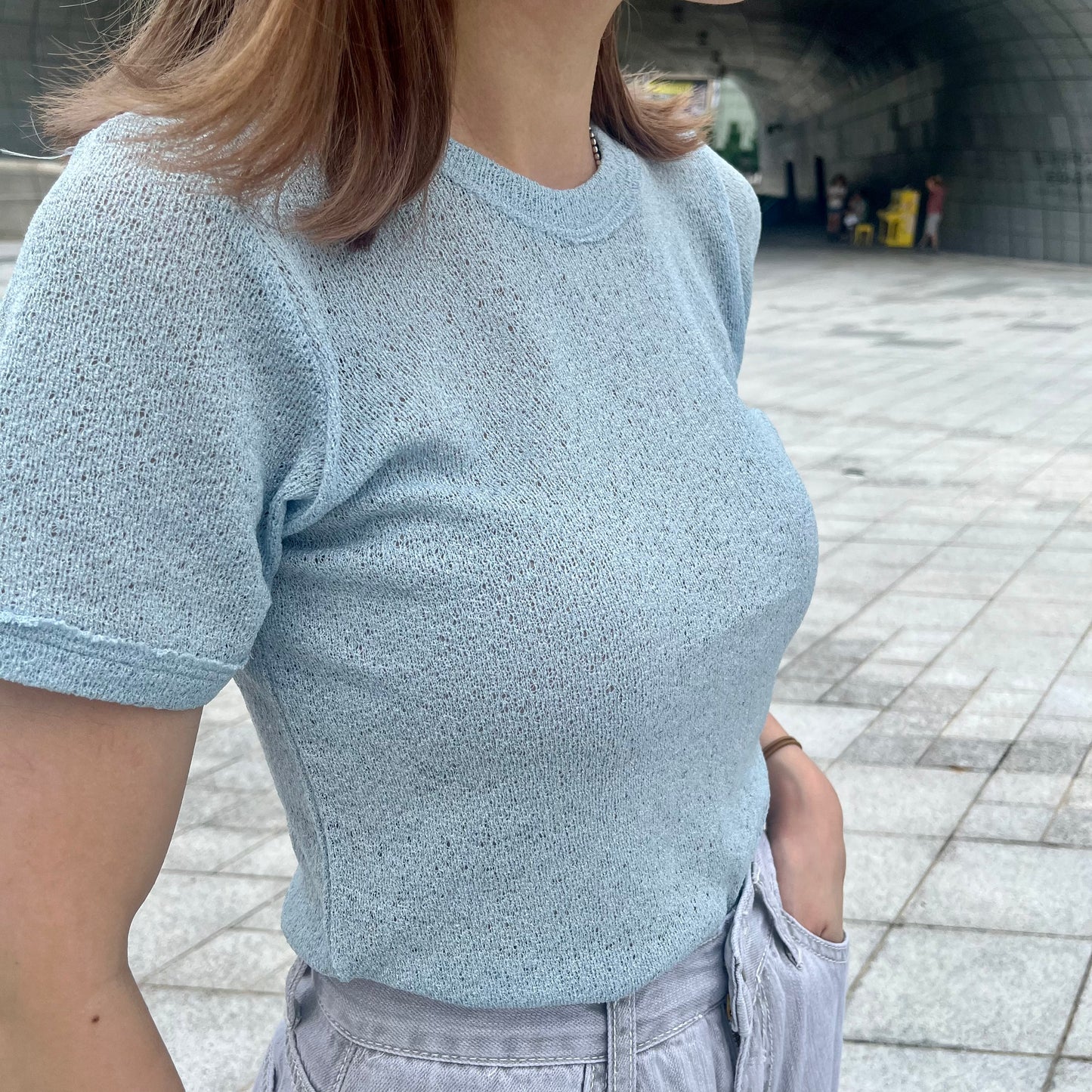 🇰🇷連線新品 TP177- Texture Tee | Blue | Brown