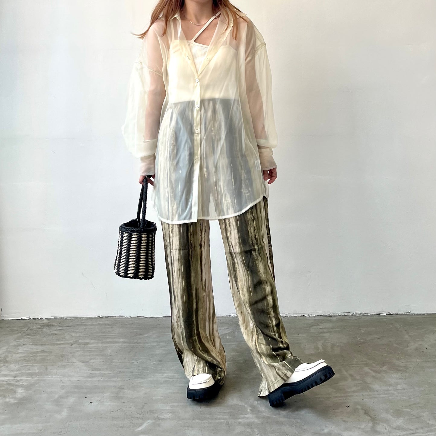 PT28- Tree Pattern Pants | Green | Black