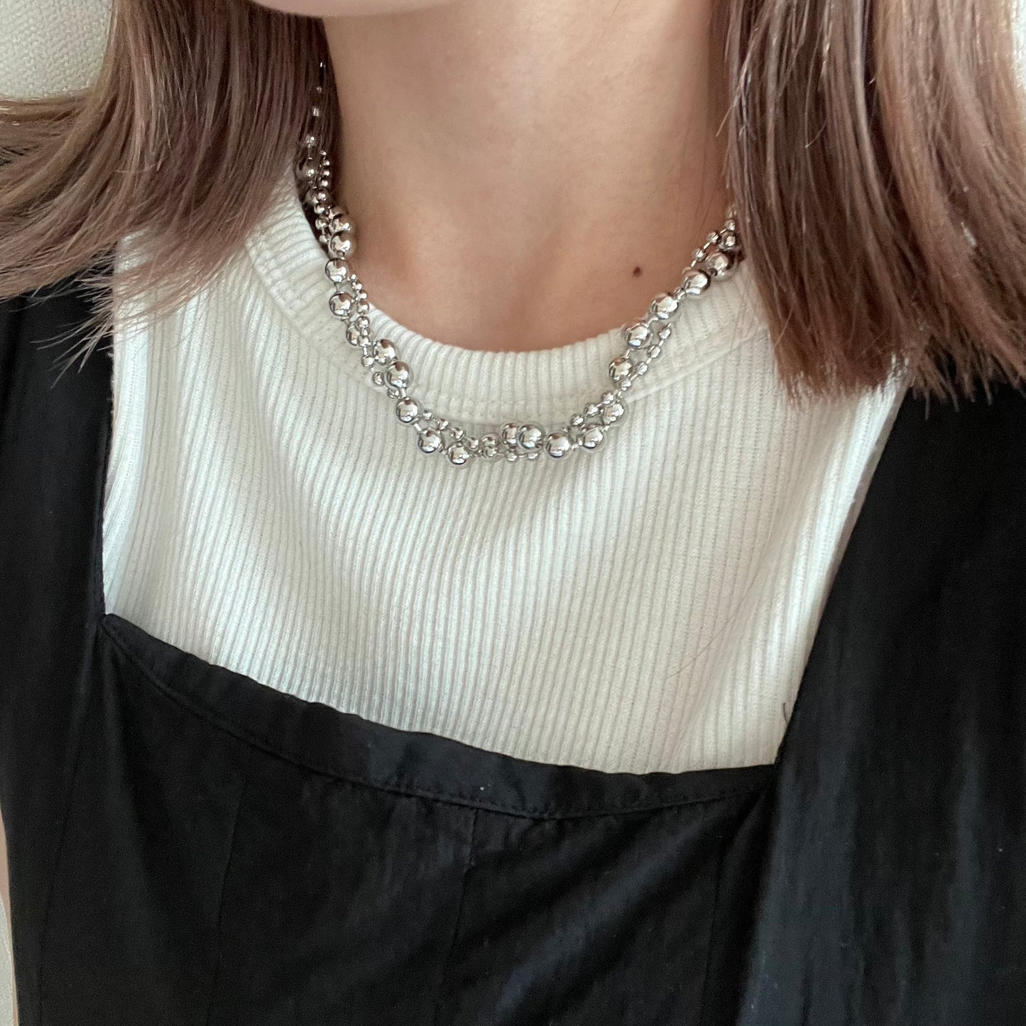 AC69- Double Ball Ball Necklace