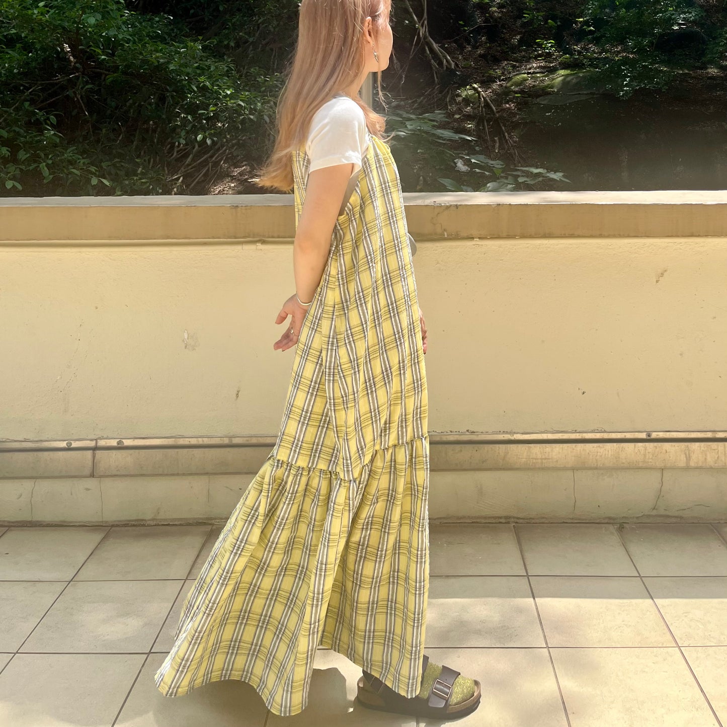 OP28- 2 Way Checked Dress | Yellow | Blue