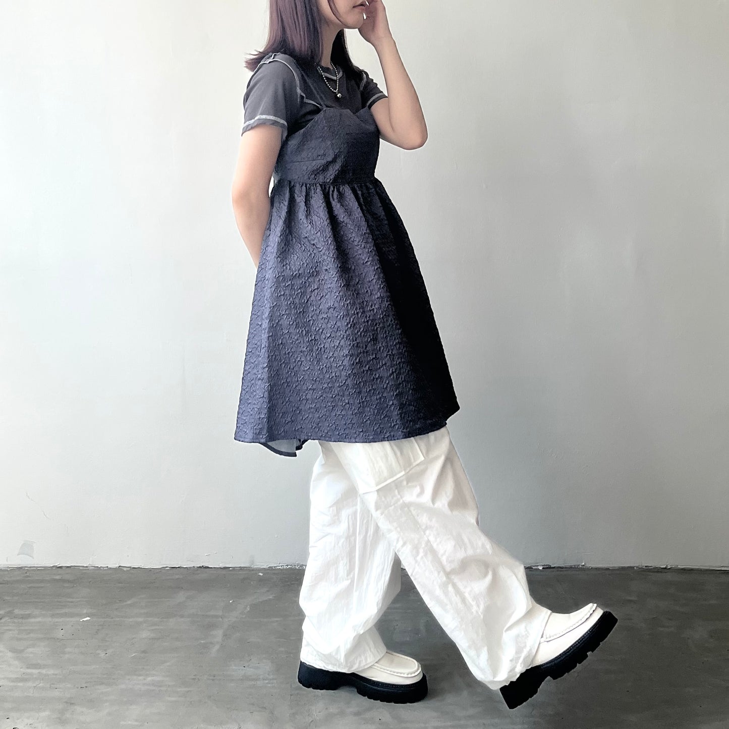 TP171- Fluffy Camisole long Cami | Ivory | Navy | Black