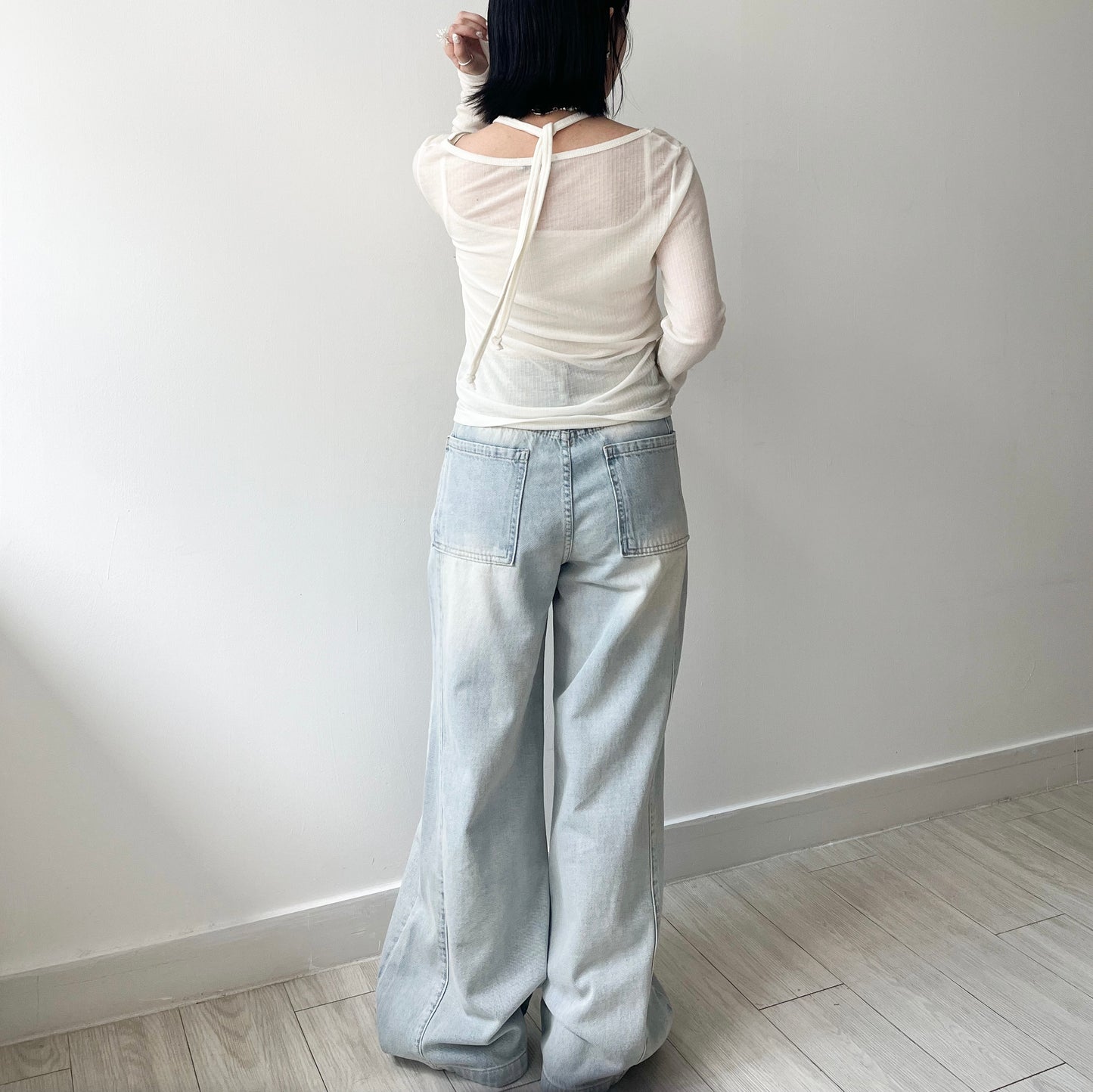PT74- Light Blue Wide Pant ( S / M )
