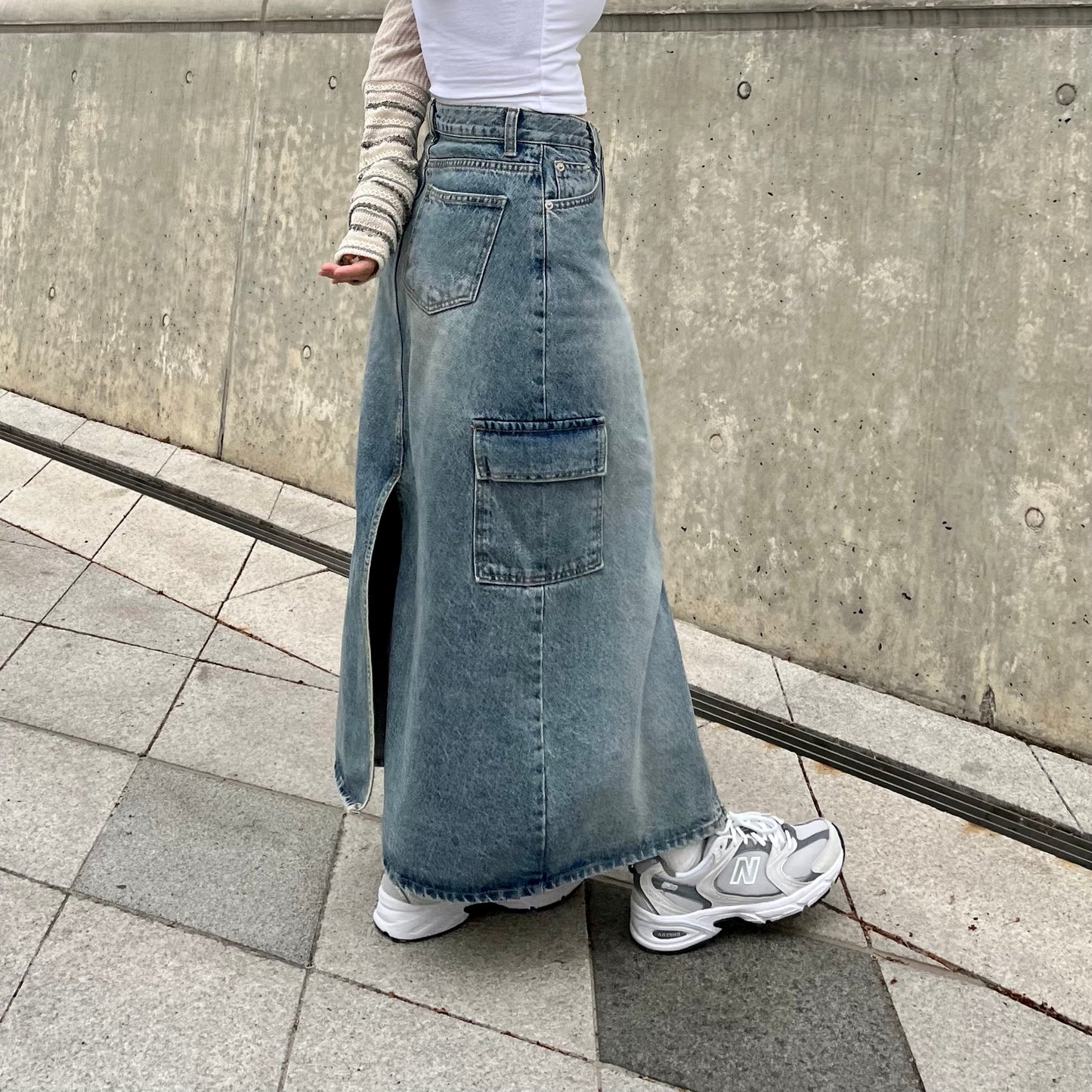 SK28- Worker Denim Skirt
