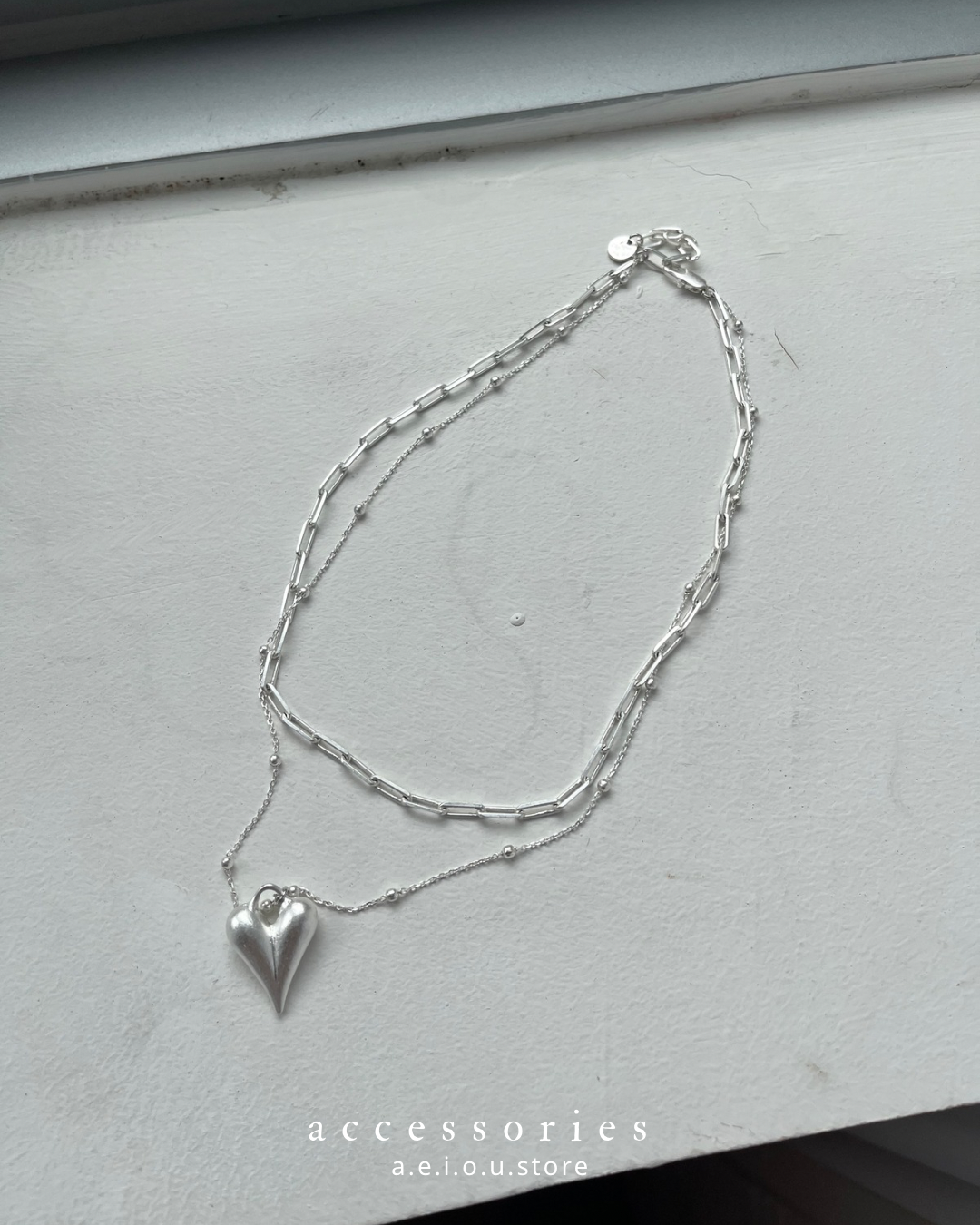 AC230- Double Necklace With Heart