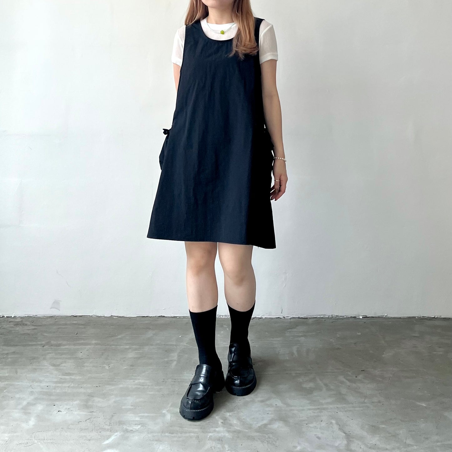 OP32- Short U Shape Mini Dress | White | Black