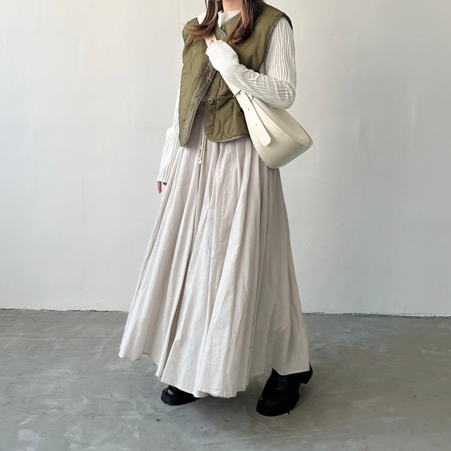JK01 夾棉短背心外套 | Ivory | Beige | Khaki | Black