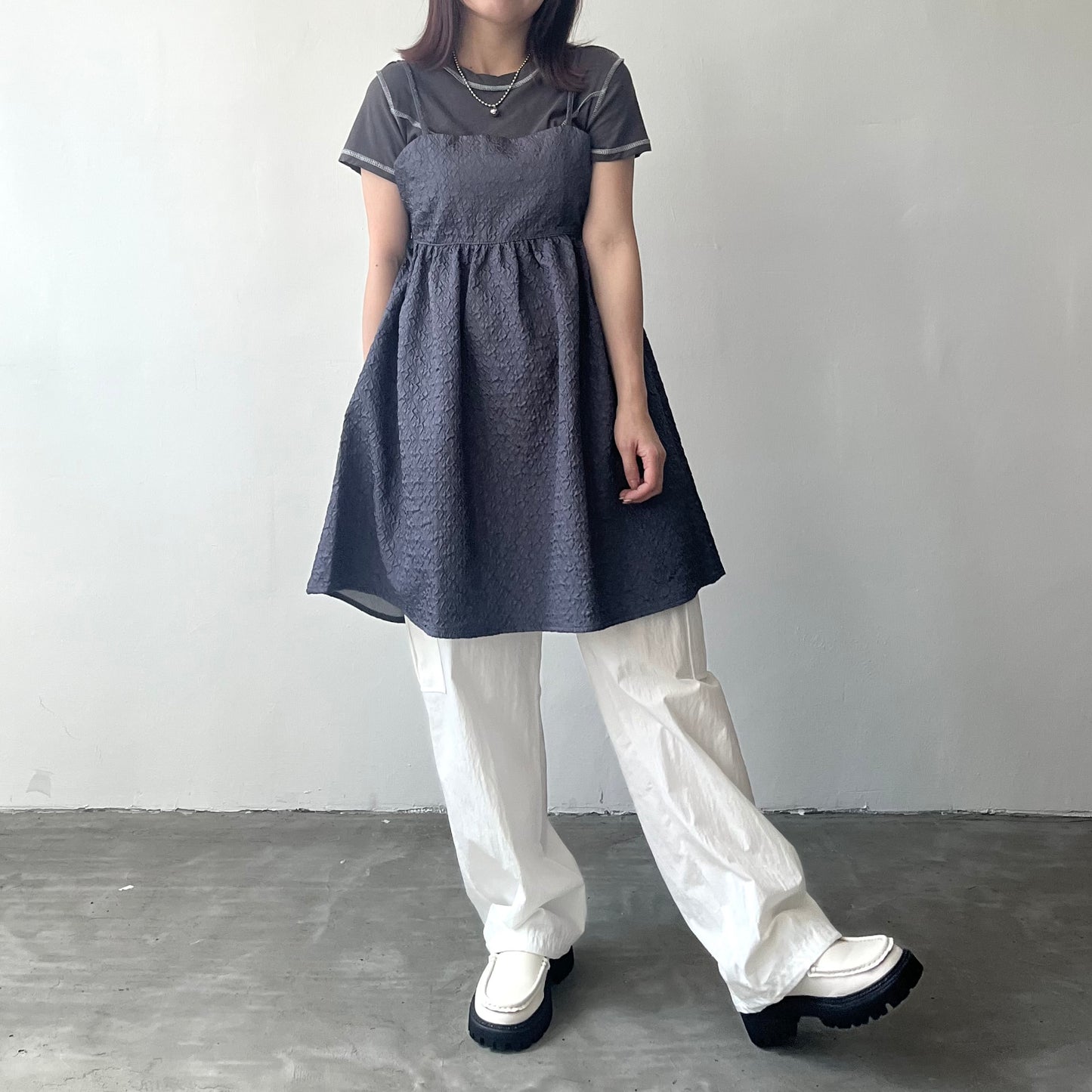 TP171- Fluffy Camisole long Cami | Ivory | Navy | Black