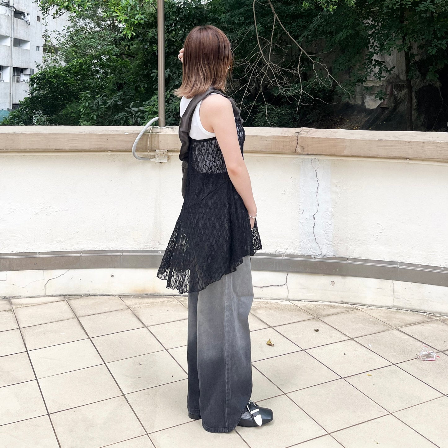SK88- Laces Top / Skirt | White | Black