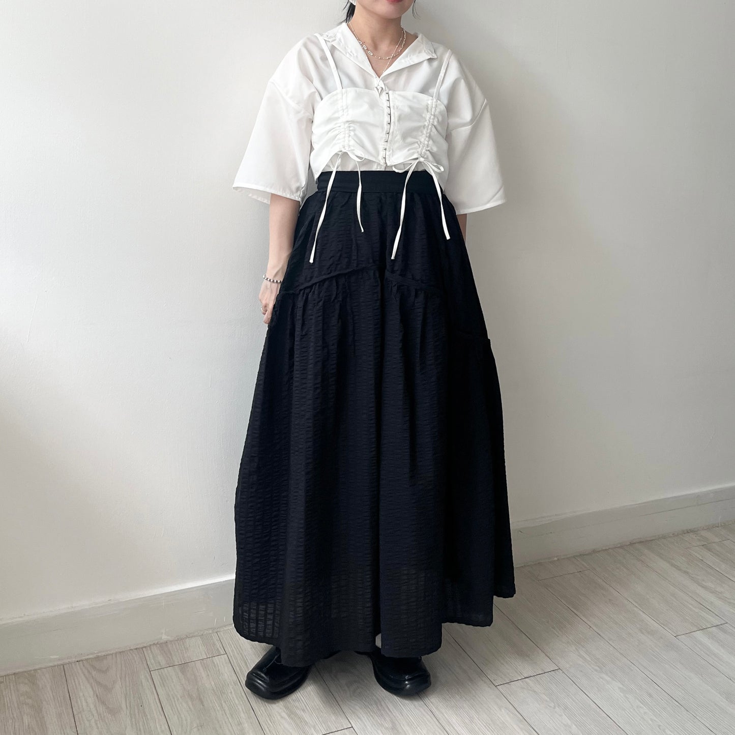 SK123- Flared Skirt | Ivory | Blue | Black