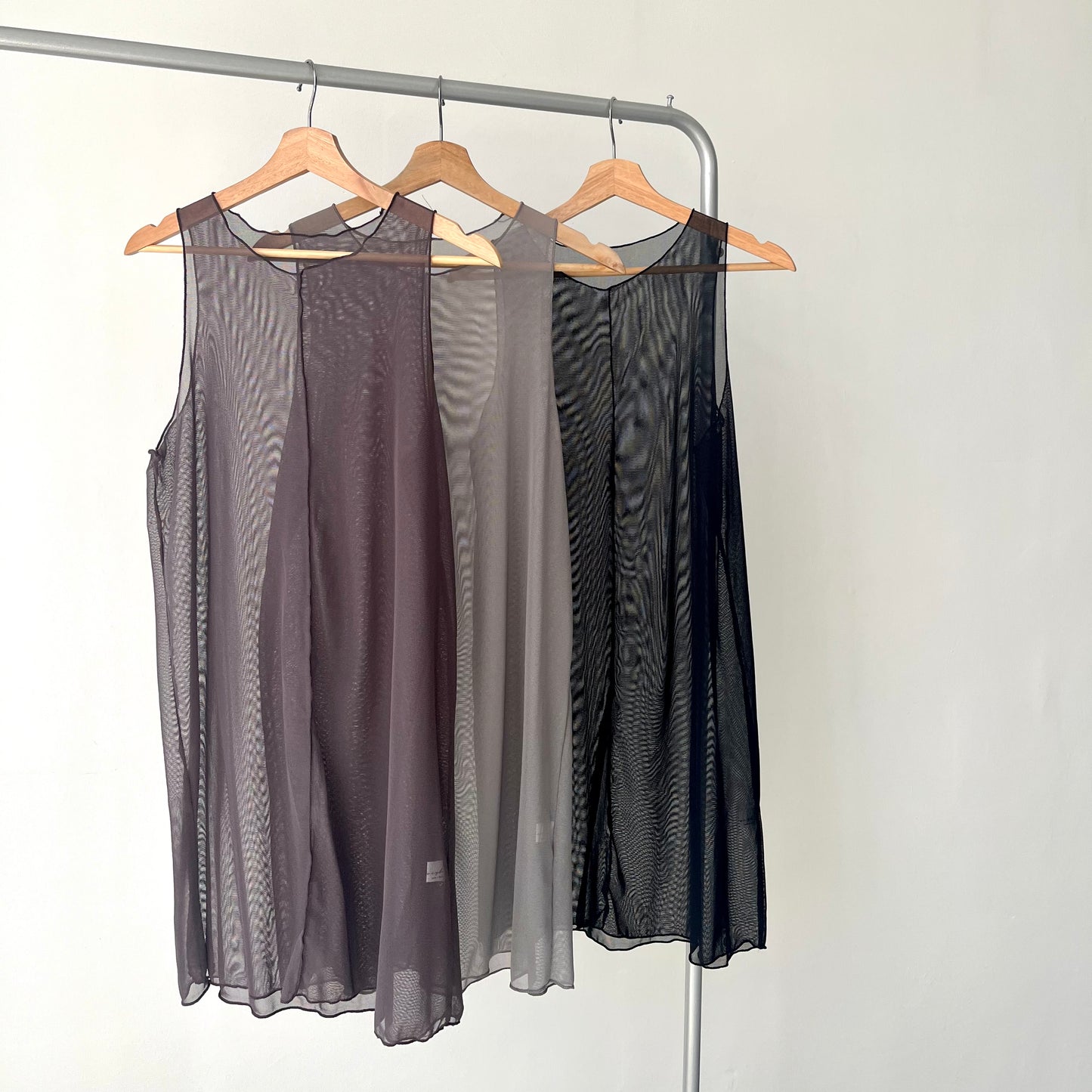 OP31- See-through Vest One Piece | Khaki | Brown | Black