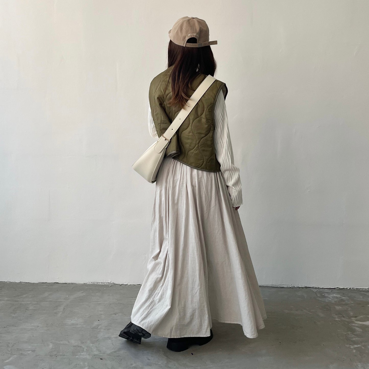 JK01 夾棉短背心外套 | Ivory | Beige | Khaki | Black