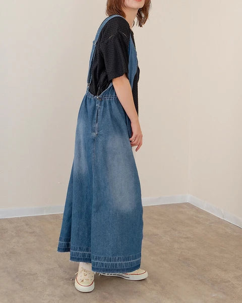 OP64- Zipper Denim Dress | Blue| Grey